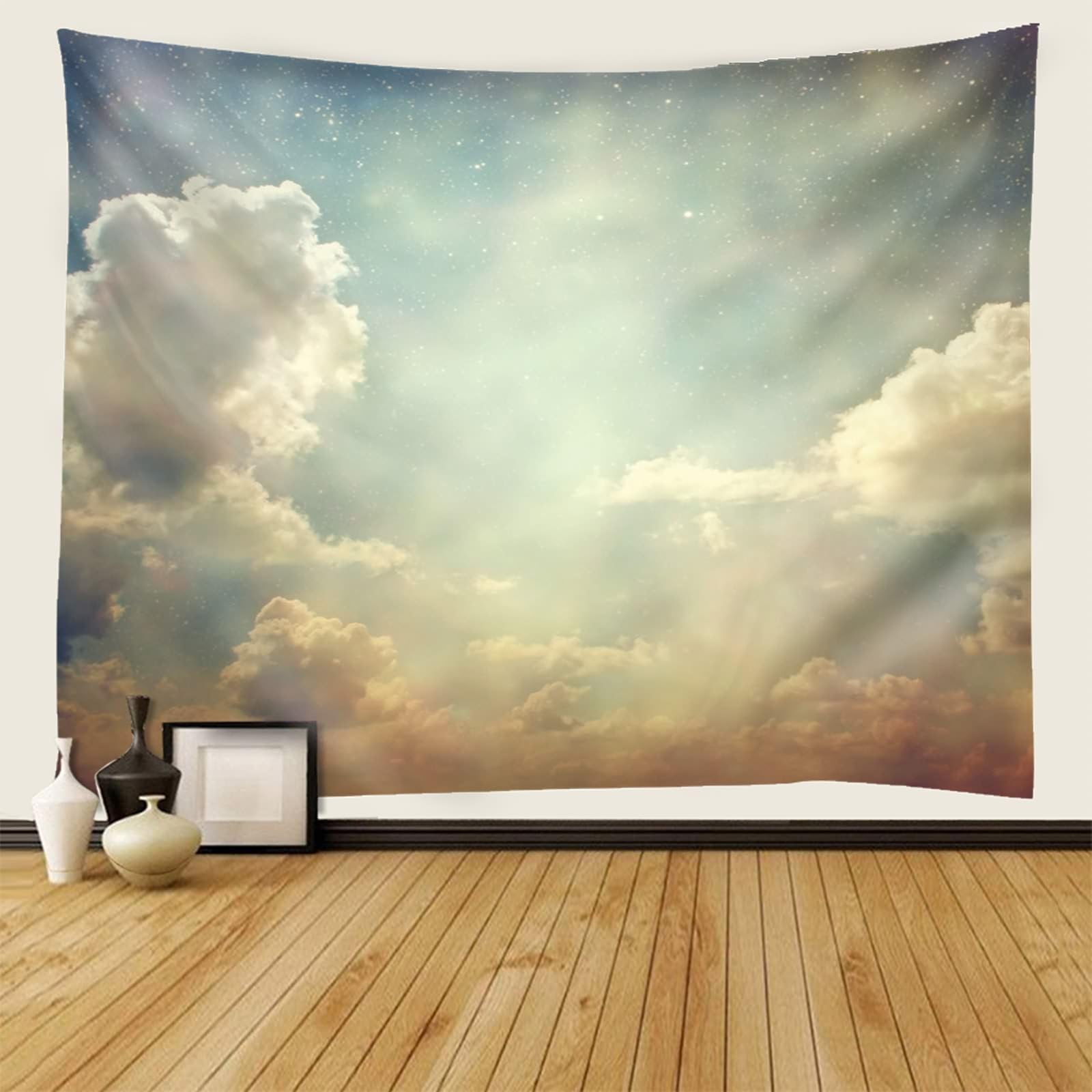 Tapiz de pared de 200 x 200 cm, para salón, dormitorio, color gris y blanco