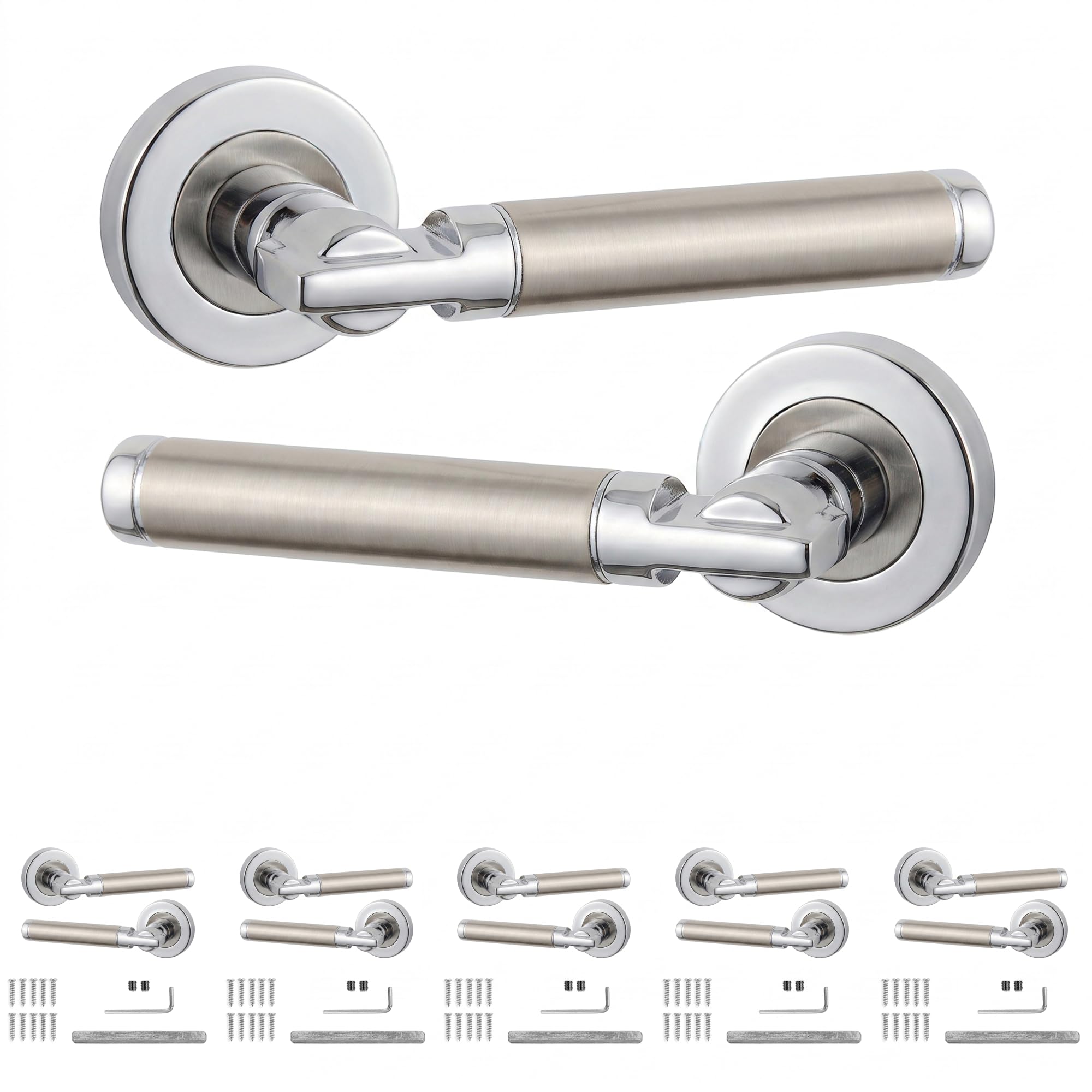 Decoranddecor Enigma Duo Finish Internal Door Handles 6 Pack