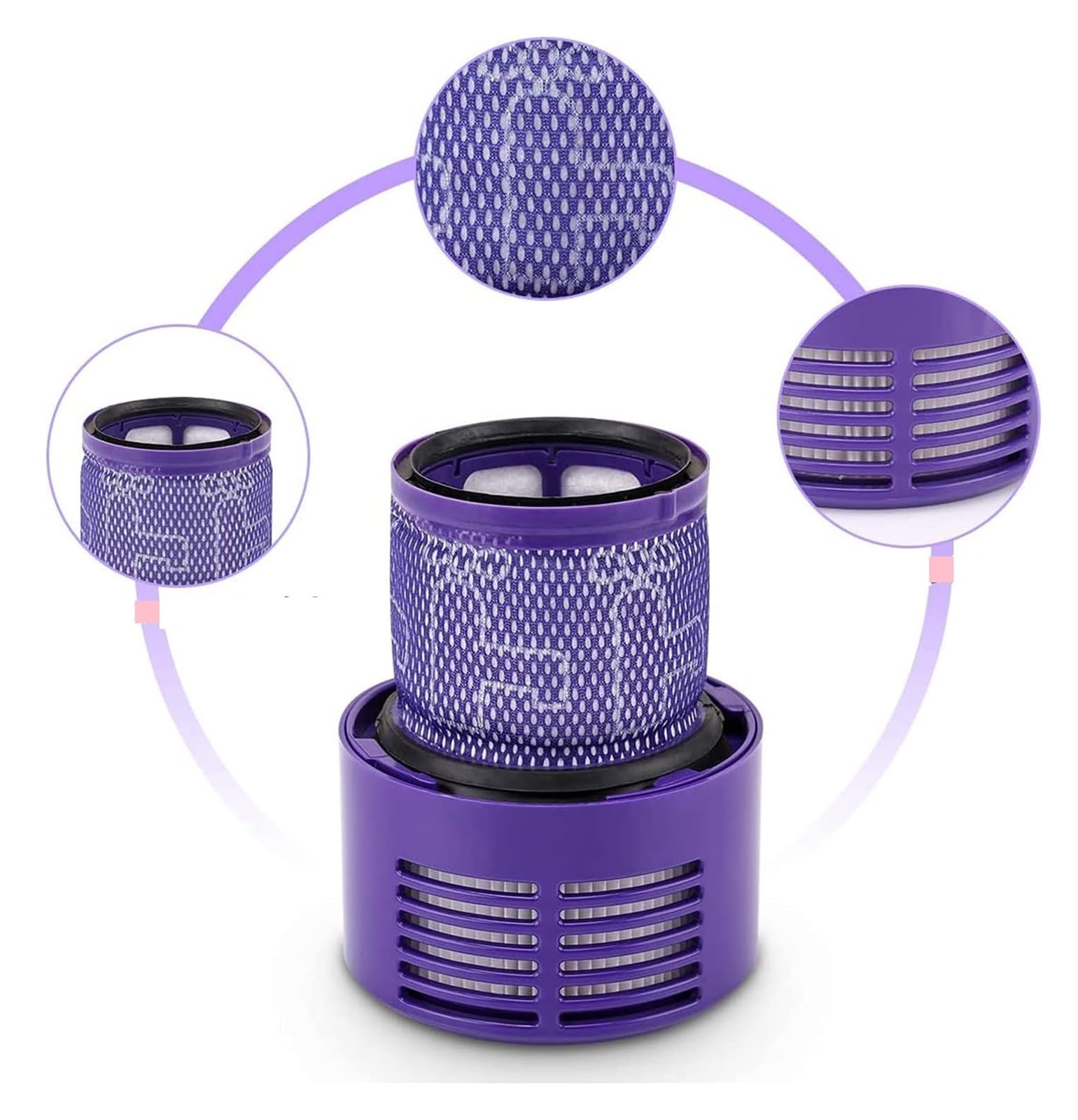 Lot de 2 filtres HEPA lavables compatibles avec Dyson V10 SV12 Cyclone Animal Absolute Total Clean