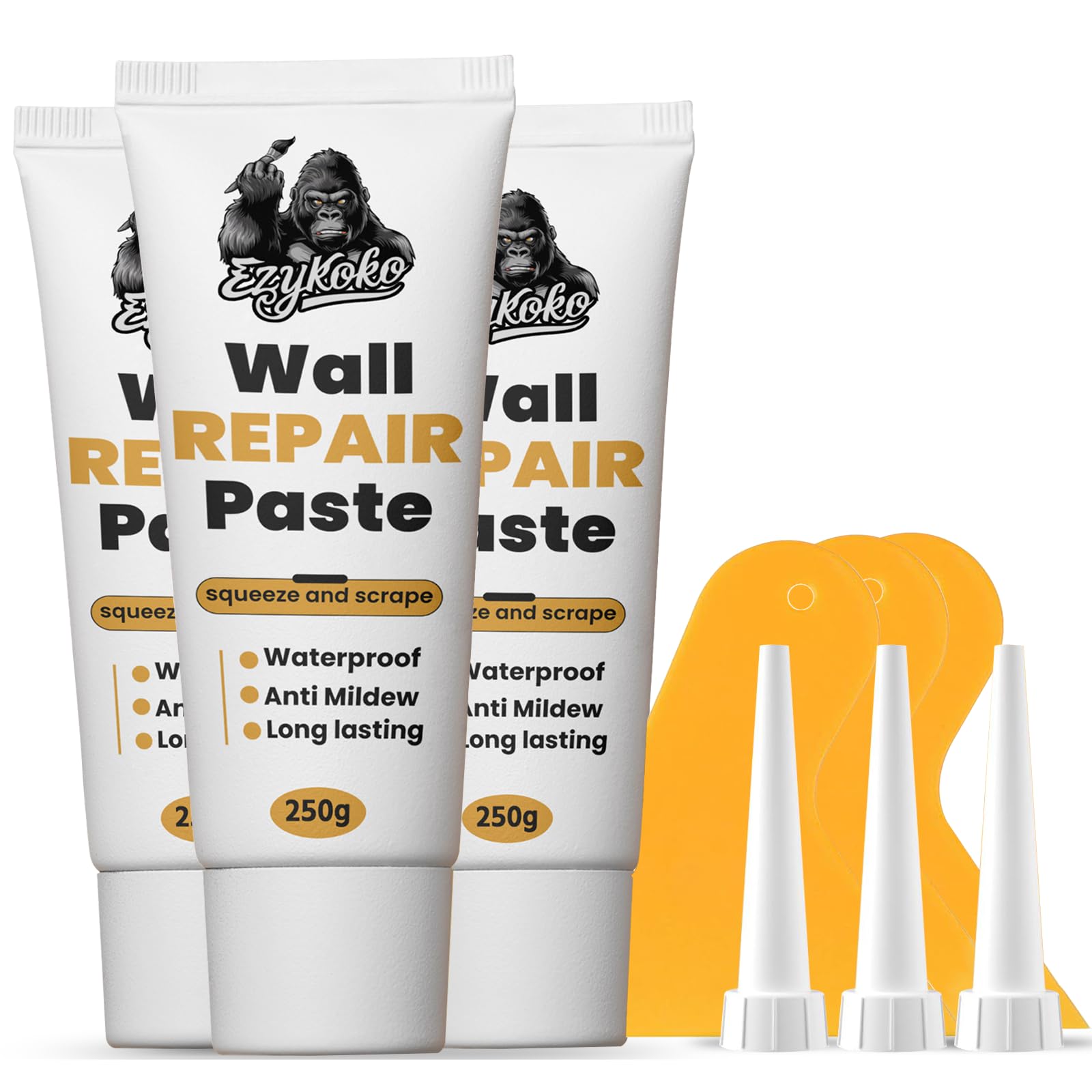 EzyKOKO Wall Repair Paste tube for Filling Cracks and Holes, Easy wall repair kit Waterproof crack filler paste wall mending agent (pack of 3) (B0DDX7339Y) Amazon Price History, Amazon Price Tracker