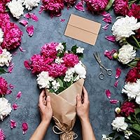 Vista 8 de 150 sobres de invitación A2 a granel en papel kraft marrón autoadhesivo de 4 3/8 x 5 3/4, sobres de devolución RSVP, 100 libras. Papel