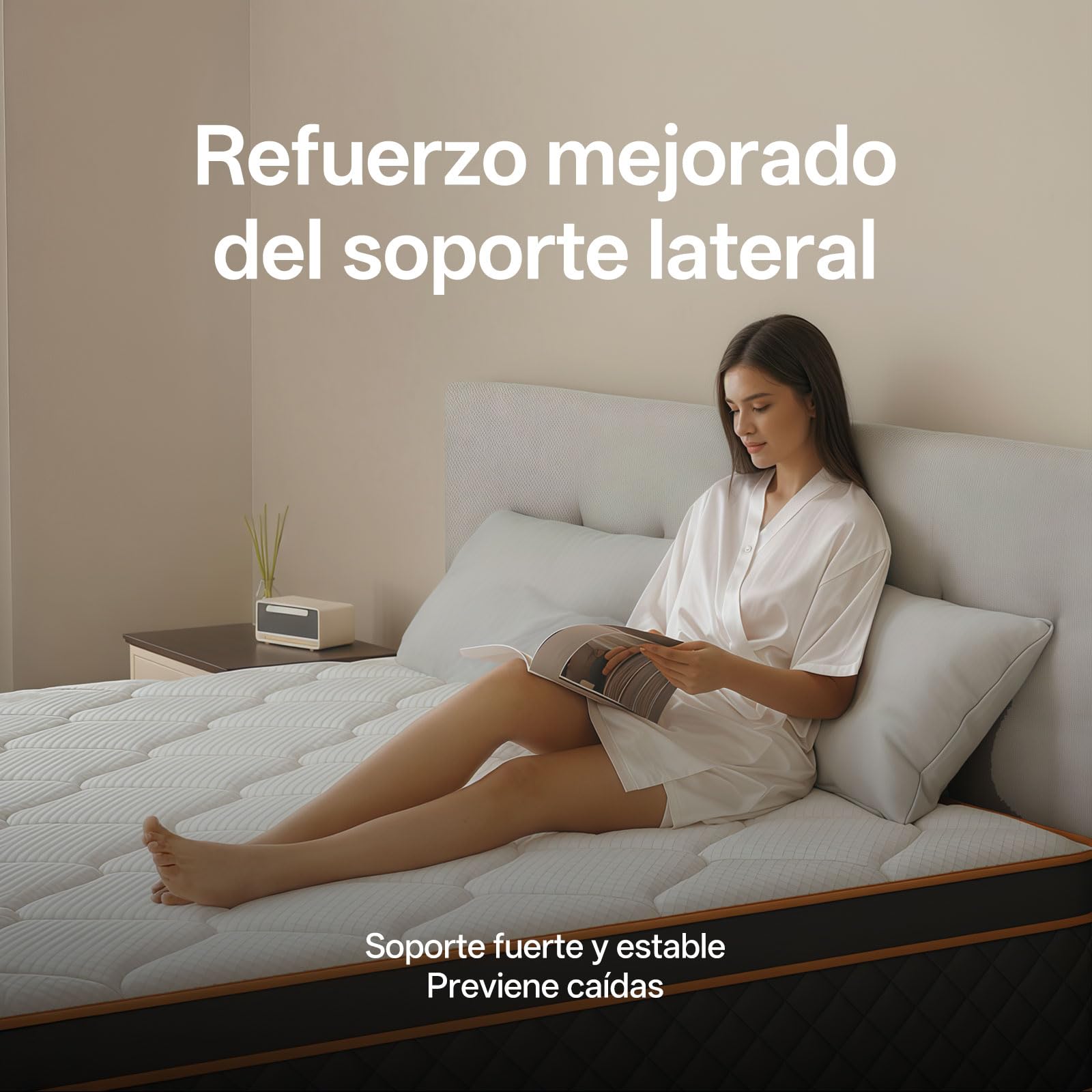 Colchón de 160 x 200 cm, altura de 25 cm, colchón de muelles de 7 zonas, dureza H3, ortopédico y ergonómico, con capa de espuma viscoelástica, certificado Öko-Tex y CertiPUR, desagüe