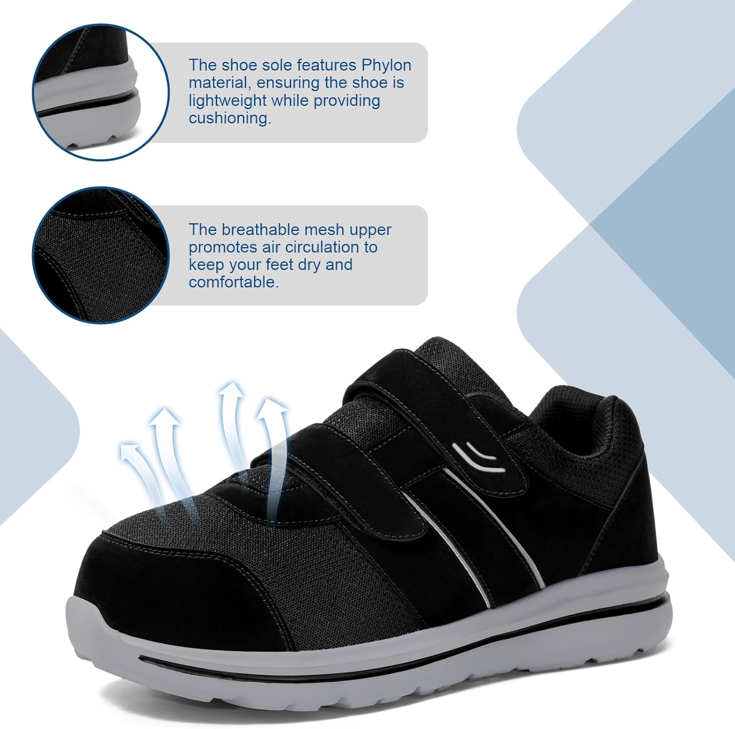Diabetic Shoes for Men Diabetic Walking Shoes Extra Wide Shoes for Swollen Feet Orthopedic Sneakers Pain Relief - Image 5