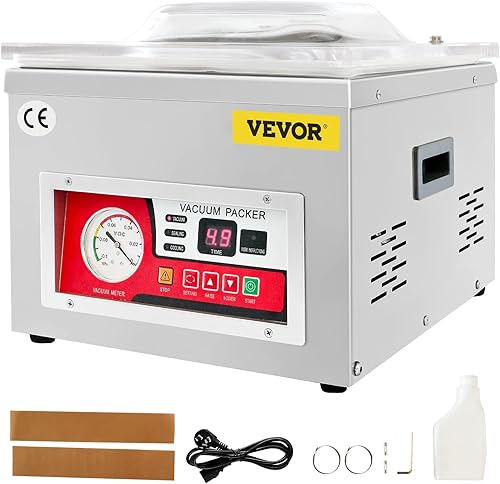 VEVOR Sellador al vacío de cámara DZ-260A 65 mh excelente efecto de sellado con control automático máquina de envasado de cocina de 110 V para