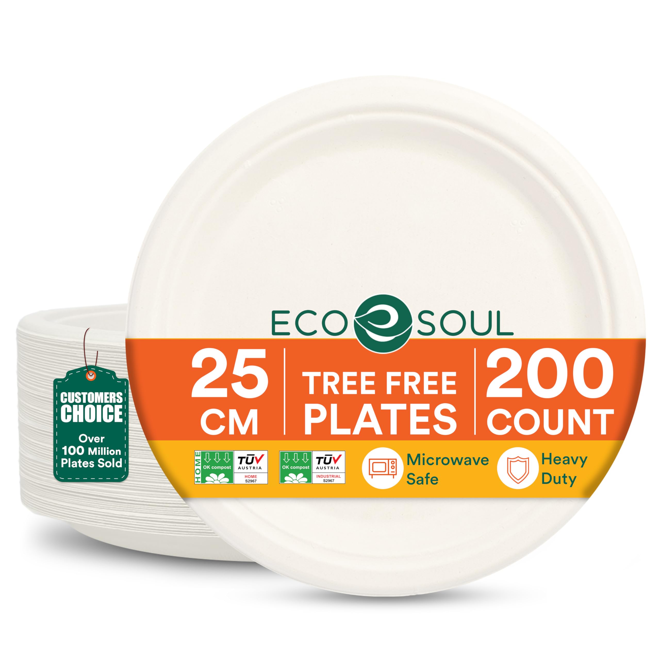 ECO SOUL White bagass plate 1C