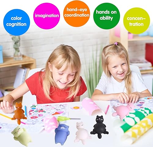 Miniatura 4 de Juego de 16 juguetes esponjosos Mochi, mini juguetes esponjosos de animales kawaii, juguetes para la ansiedad para niños, recuerdos de fiesta de