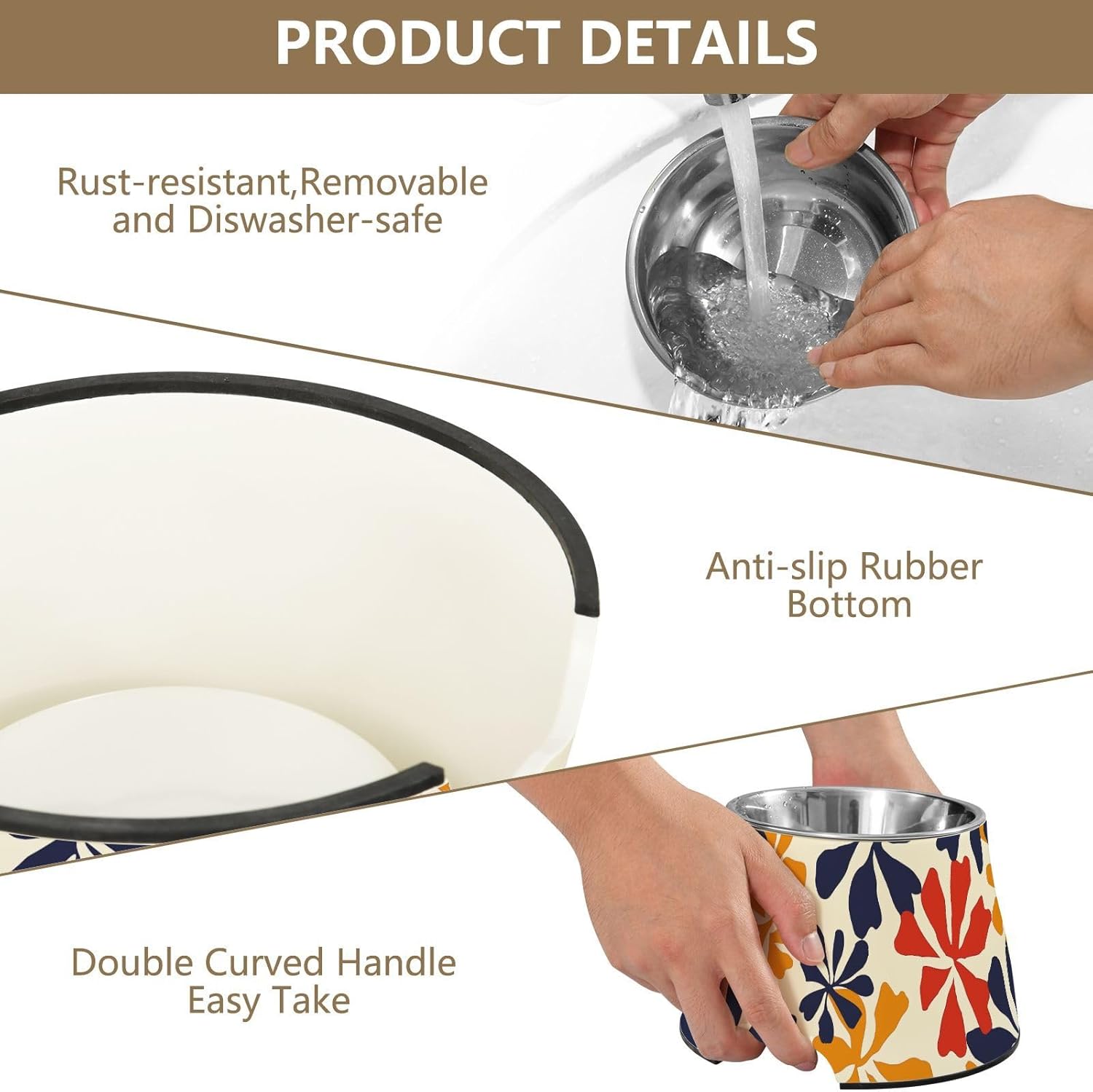 Style Marigold Dark Color Bowls for Pets Elevated Stainless Steel Pets Basic Bowls for Loving Pet Whisker Fatigue