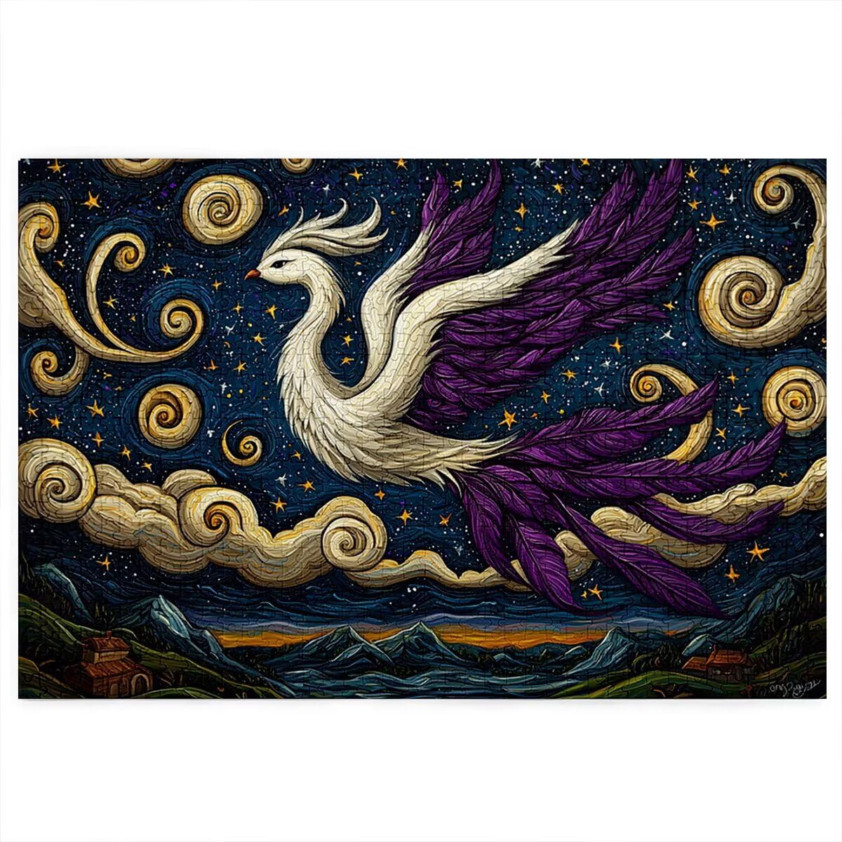 Puzzle 1500 sztuk feniks, abstrakcyjne drewniane puzzle dla dorosłych, puzzle z wykwintnym opakowaniem, rodzinne gry edukacyjne, puzzle do dekoracji domu, prezent dla kobiet, prezent dla mężczyzn, Q