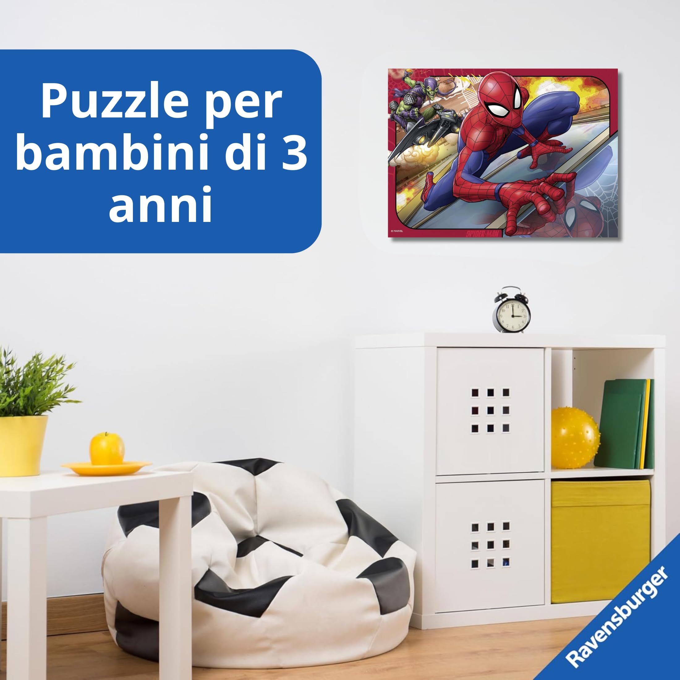 Ravensburger - Puzzle Bambini 3 Anni 4 in a box, Spiderman - Puzzle 3 Anni, Collezione Marvel, Include 4 Puzzle 12-16-20-24 Pezzi Progressivi, Giochi Educativi, Idee Regalo