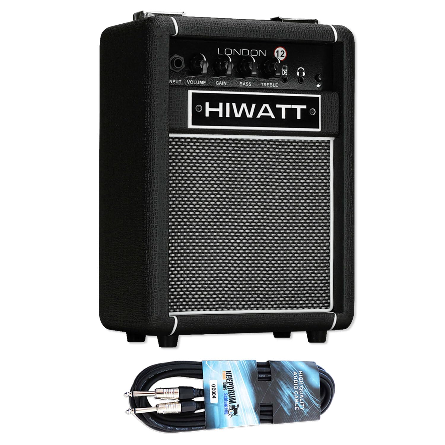Hiwatt London 12 Combo Gitarren-Verstärker Schwarz mit keepdrum Kabel