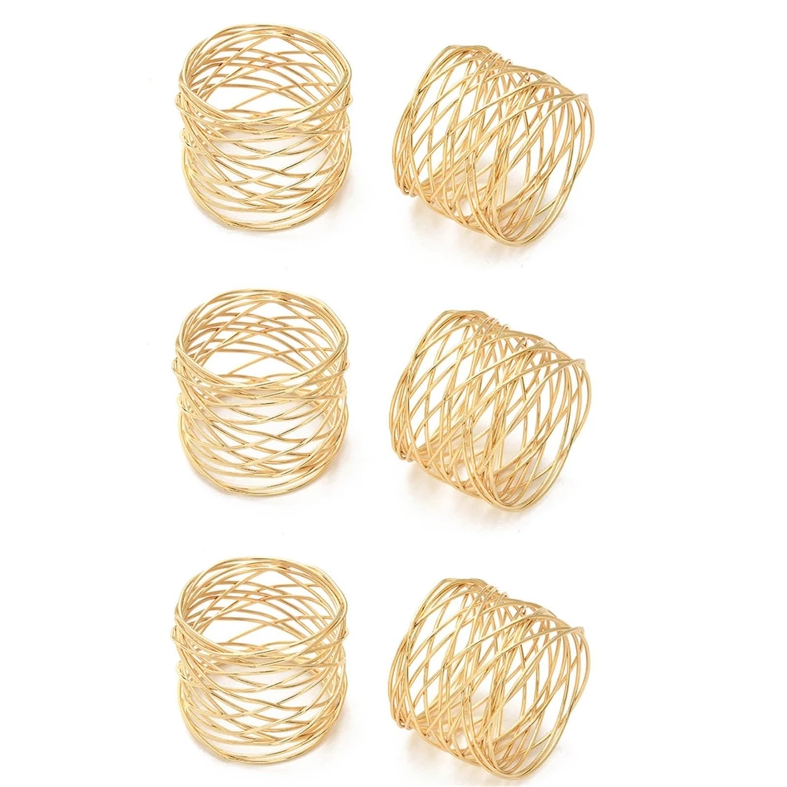 Lot de 18 ronds de serviette ronds en métal de 5,1 x 3,8 cm de large, pour dîners, fêtes, décoration de table à manger