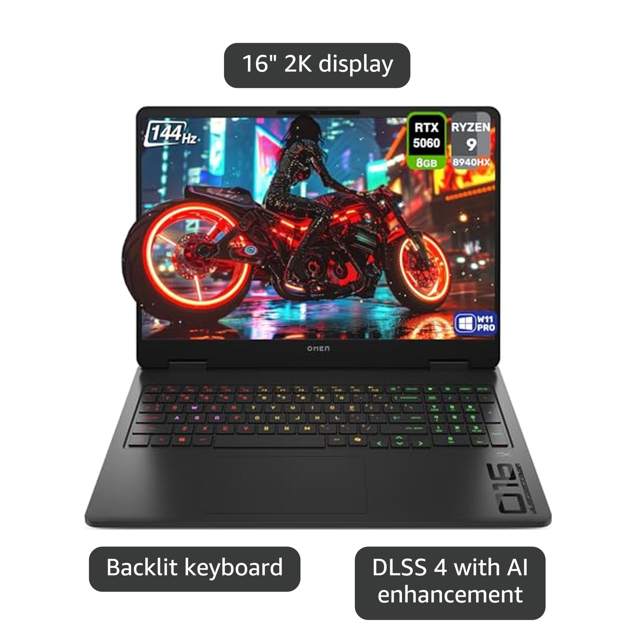 Amazon.com: HP OMEN Gaming Laptop, AMD Ryzen 9-8940HX, 32 GB DDR5