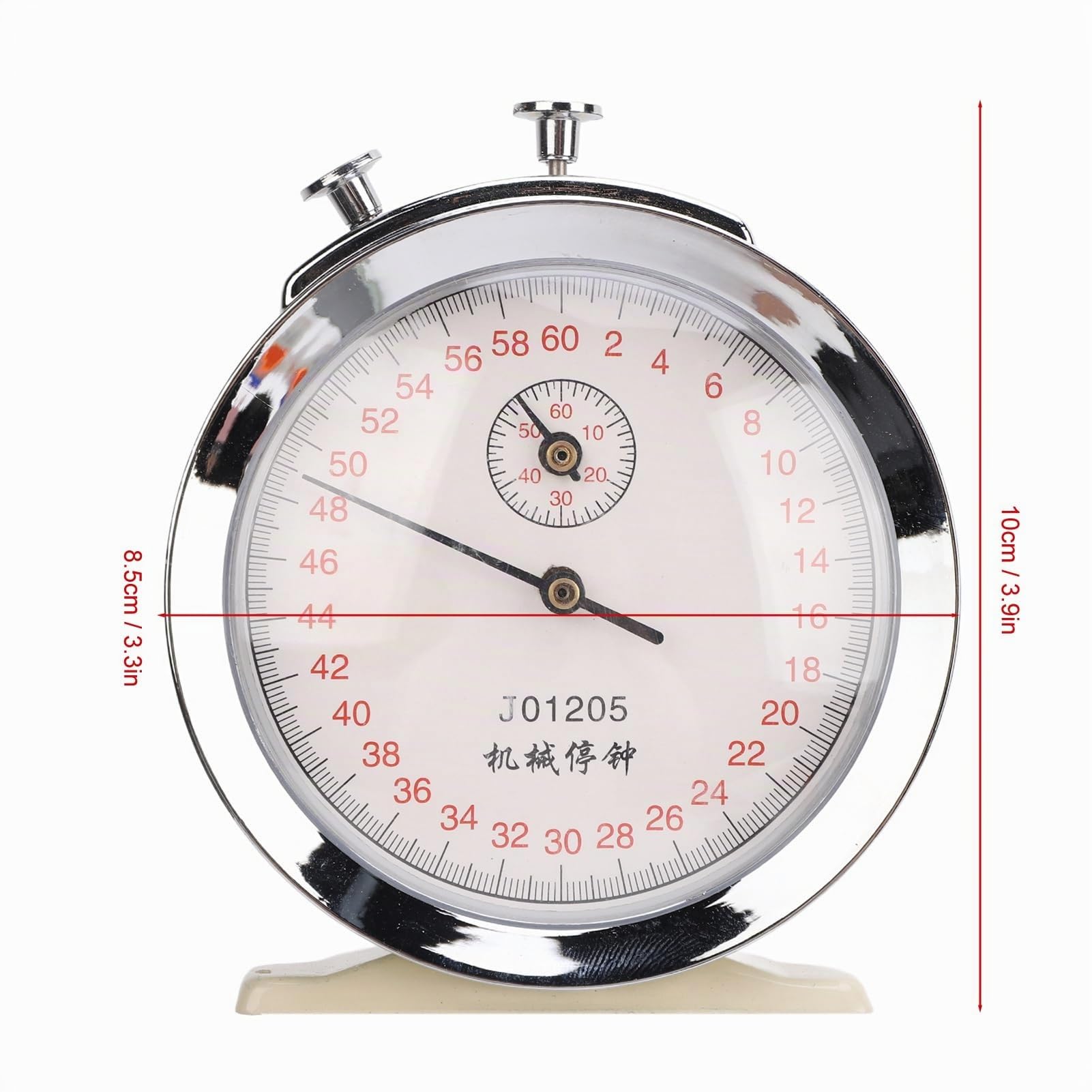 Cronometro Meccanico 60 Secondi, Display con Quadrante Ampio, Ripristino della Pausa Iniziale, Materiali Plastici Metallici con Design Compatto per L'esecuzione di Esperimenti