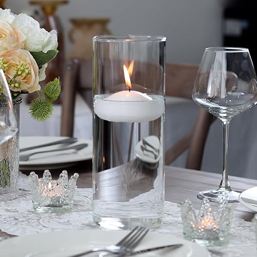 Miniatura 5 de WDHODEC Portavelas de huracán para velas de pilar, jarrones cilíndricos de vidrio transparente para flores, votivas para centros de mesa de fiesta
