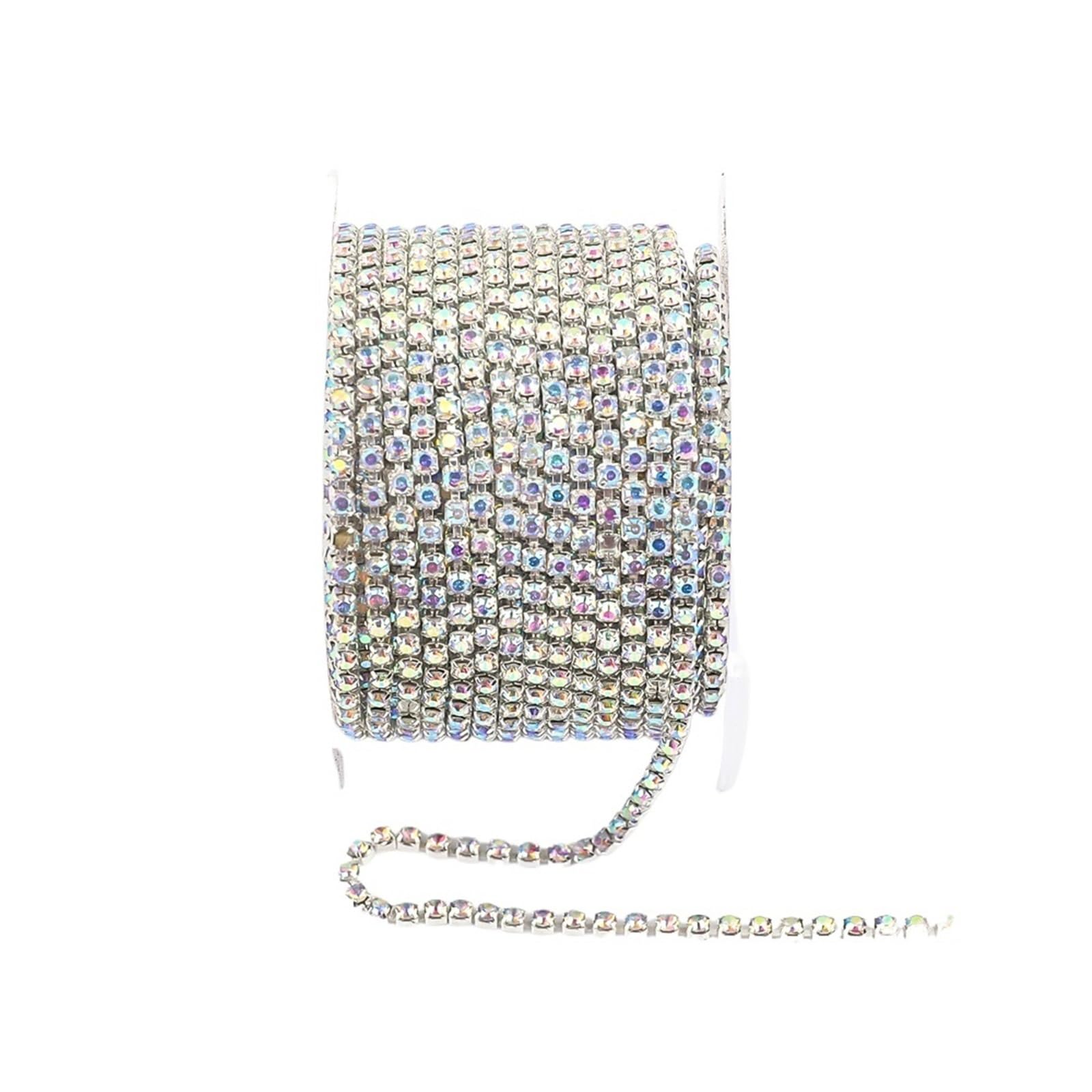 Chaîne de strass AB 2,5mm en rouleau de 9m pour couture et customisation de vêtement