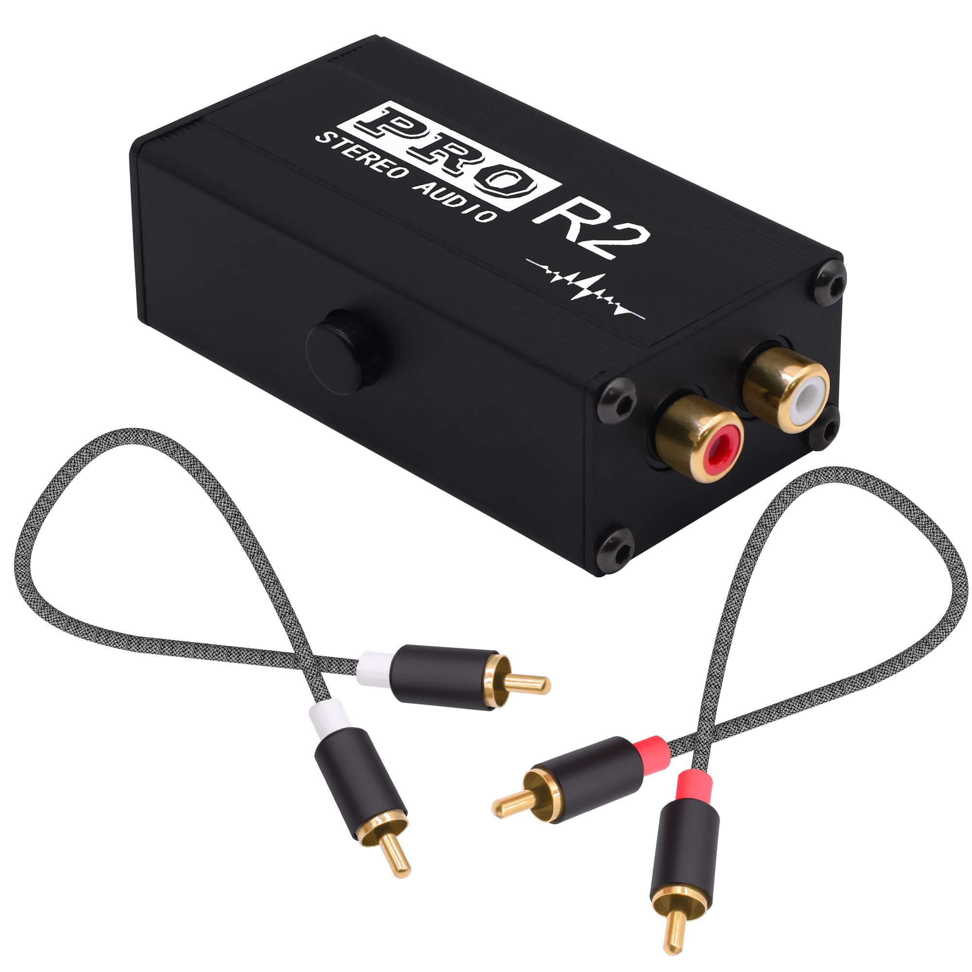 Isolatore RCA Ground Loop Isolatore Filtro Rumore Eliminatore di ronzio 2 Canali Isolatore di Segnale Audio RCA Guscio in Alluminio per Sistema Stereo Casa Altoparlante Lettore Audio Auto