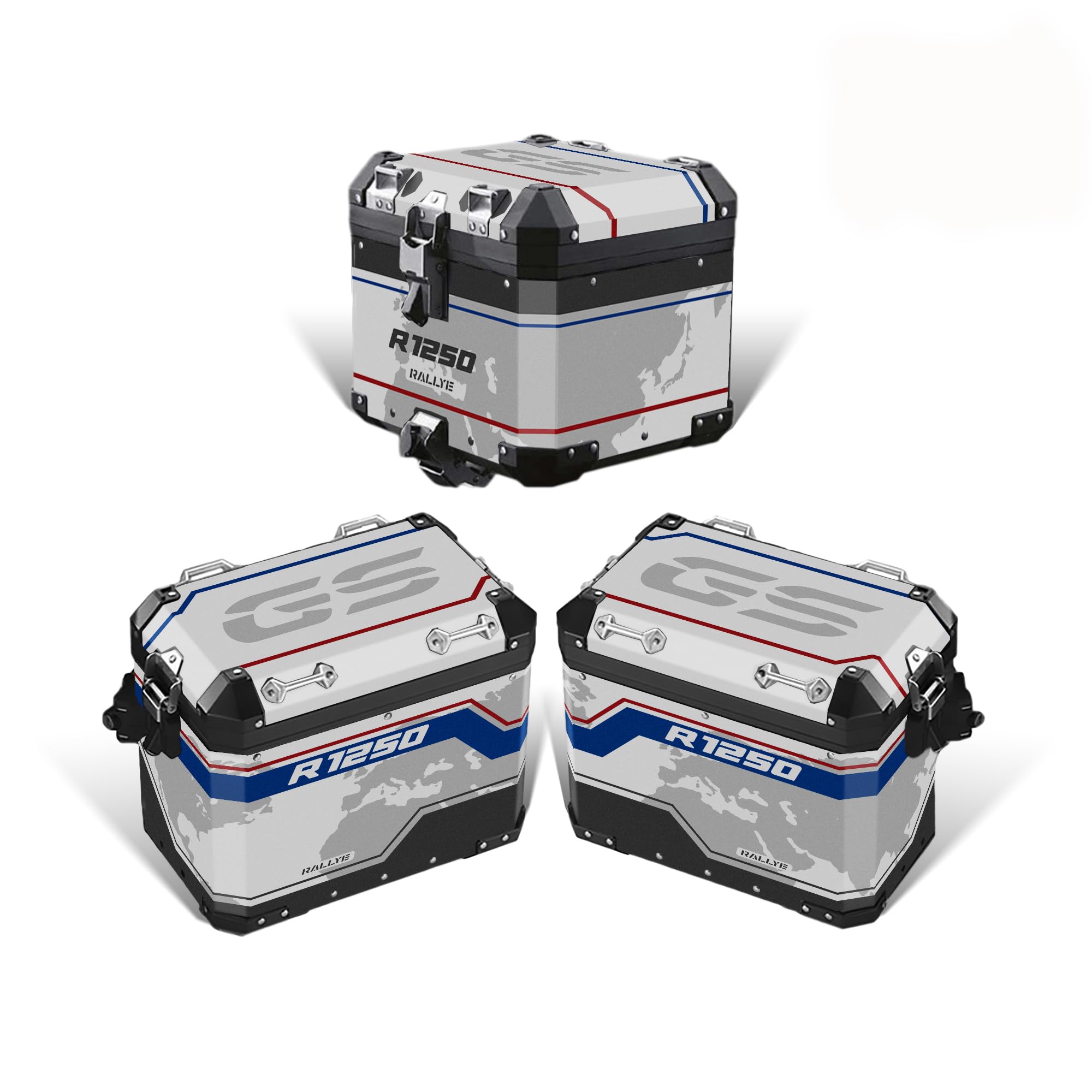 Az Graphishop Kit Protezioni Adesivi Valigie Rivestimento Completo Compatibile Con BMW Alu 2° Modello R 1250 GS Adventure Rallye VA2-FM-079