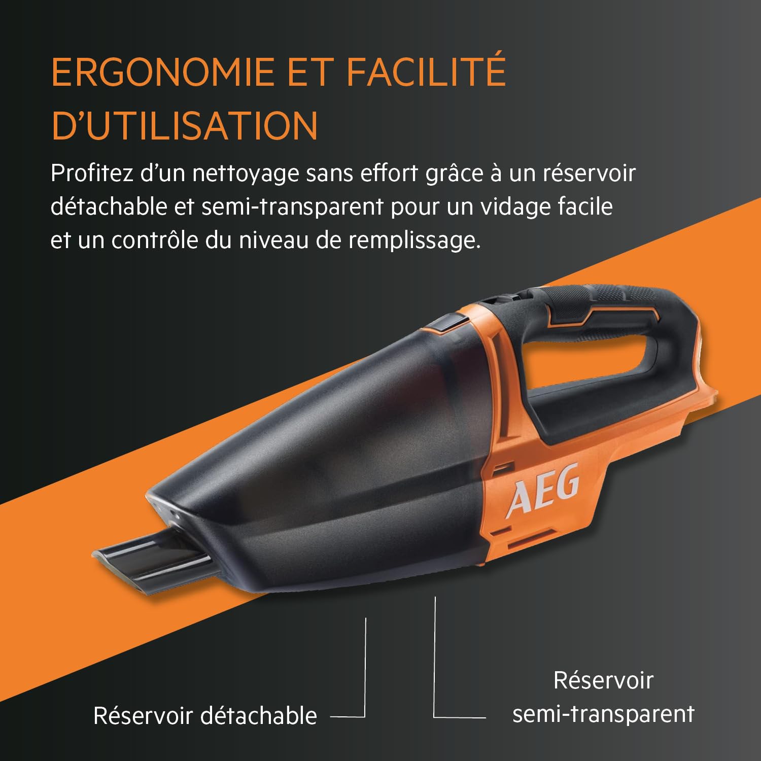 AEG - BHSS18C-0 4935480540, Aspirateur, Orange & Noir, 860 milliliters