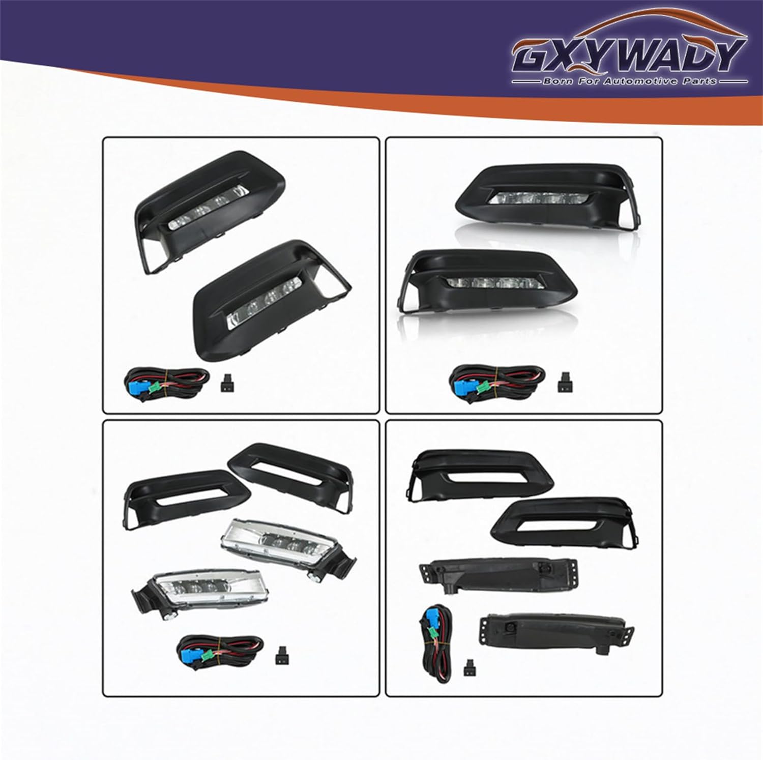 GXYWADY 2 Pcs Fog Lights Assembly Replacement for Accord 2018 2019 2020 Driving Fog Lamps with DRL 4-Door Sedan Front Bumper Fog Lights (Clear Lens)