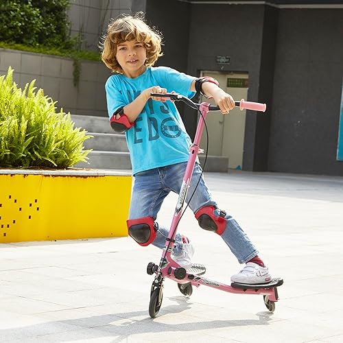 Miniatura 8 de Whubefy Wiggle Scooter de tres ruedas para niños y niñas, patinete plegable con 4 niveles de altura ajustableruedas LED iluminadas, scooter Drift