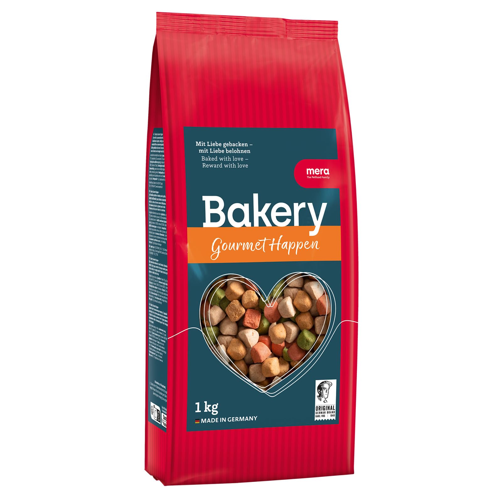 MERA Bakery Gourmet Happen (1 kg), golosinas para Perros para Entrenamiento o como Aperitivo, golosinas para Perros con Ingredientes Naturales, Galletas para Perros horneadas Suavemente