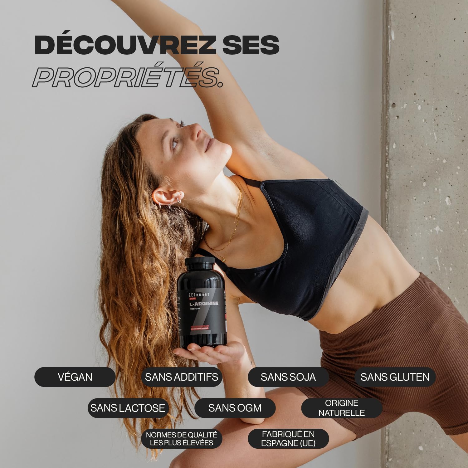 L-Arginine 2 800 mg par dose journalière (4 Capsules) – Arginine Pure et sous Forme Libre, sans HCL pour une Meilleure Biodisponibilité – 360 Capsules pour 3 Mois – Zenement