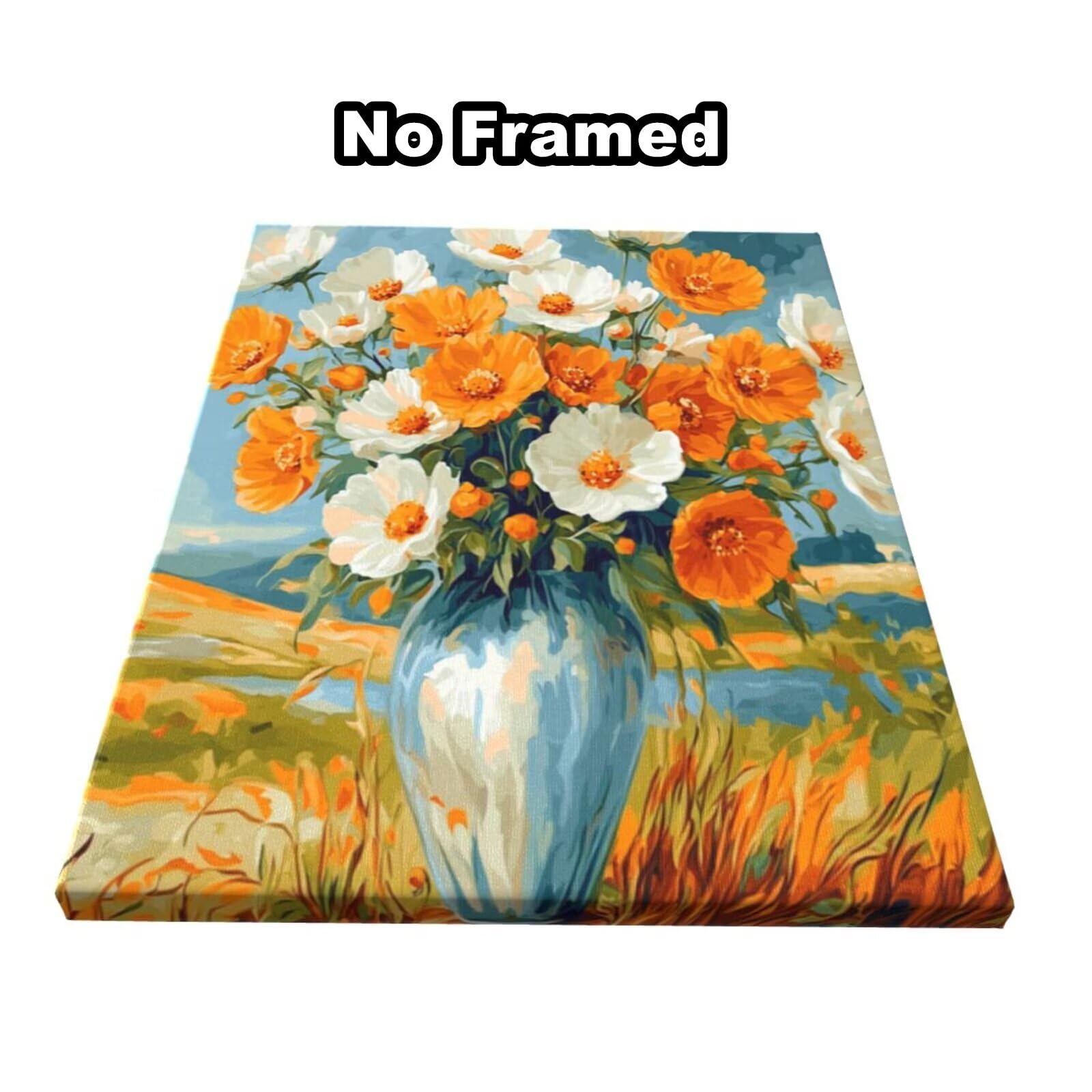 MK363 Malen nach Zahlen für Erwachsene, DIY Malen nach Zahlen, Vase, Acrylfarbe nach Zahlen für Erwachsene/Anfänger, Ölgemälde, Basteln für Heimdekoration, 70 x 100 cm, ohne Rahmen)