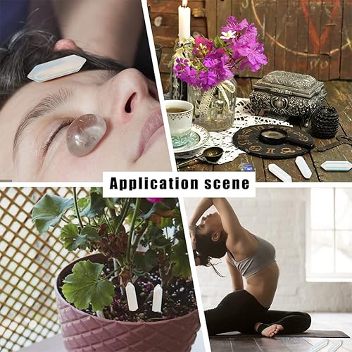 Miniatura 6 de OLYCRAFT 12 cuentas puntiagudas de opalita de bala, piedras preciosas hexagonales de opalita, cuentas de piedra de meditación para yoga, cuentas de