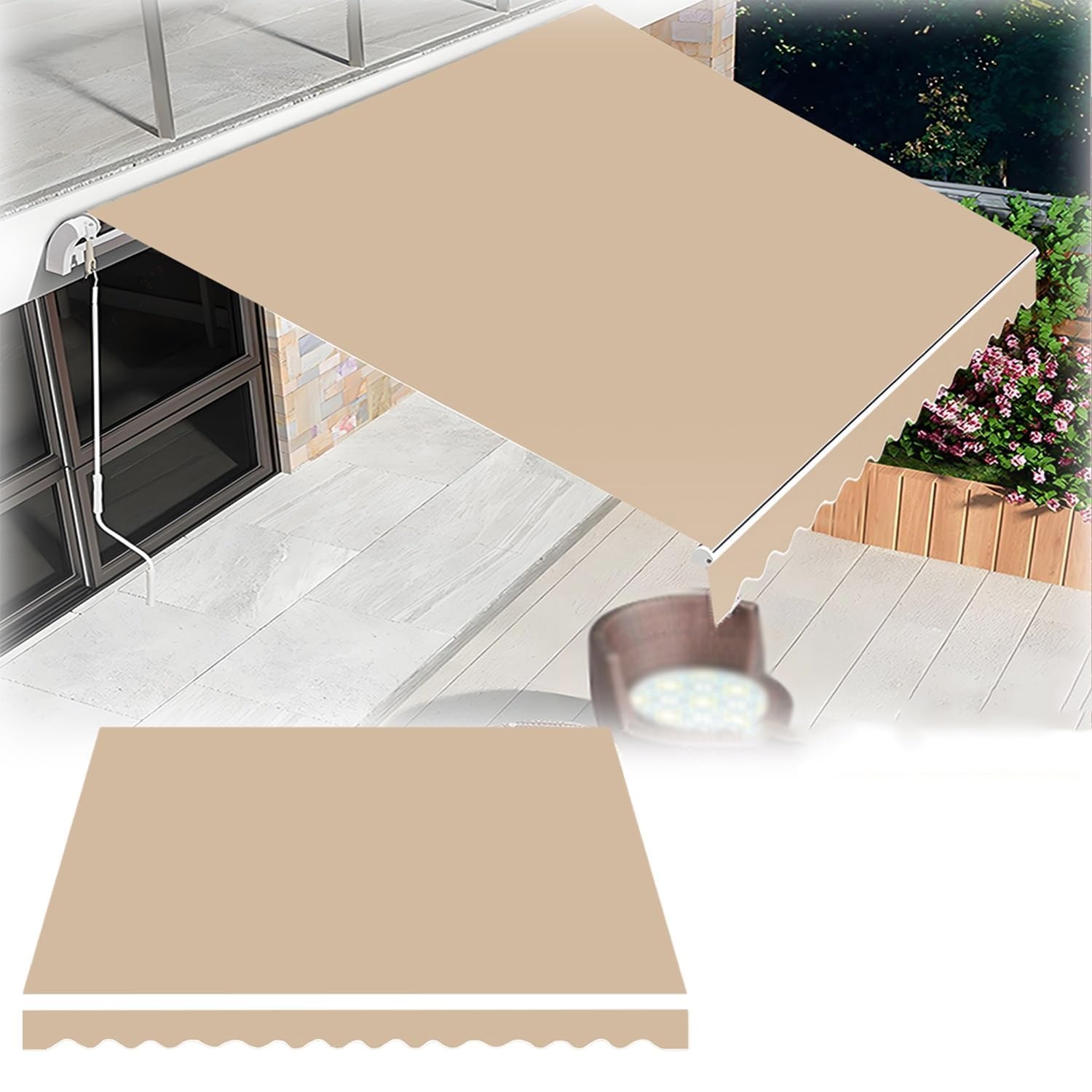 Toile kaki pour store imperméable et anti-UV pour une protection solaire durable