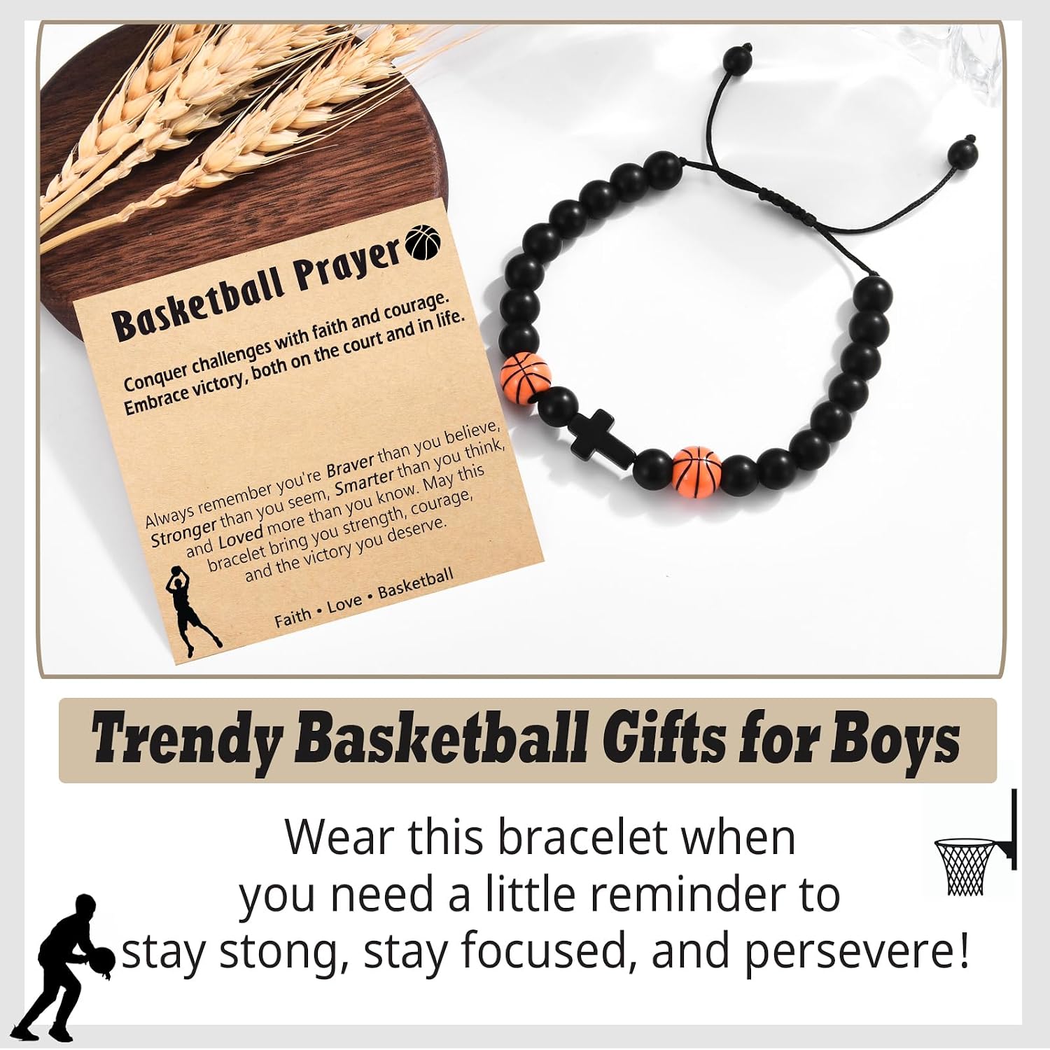 Basketball Soccer Baseball Football Gifts for Teen Boys, Bracelets for Boys Gifts Ideas for Birthday/Valentine/Christmas