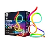 GE Dynamic Effects Smart LED Light Strip with Music Sync, Color Changing Outdoor Light Strip, Compatible with Alexa and Google Home, 32ft Waterproof Light + Power Supply