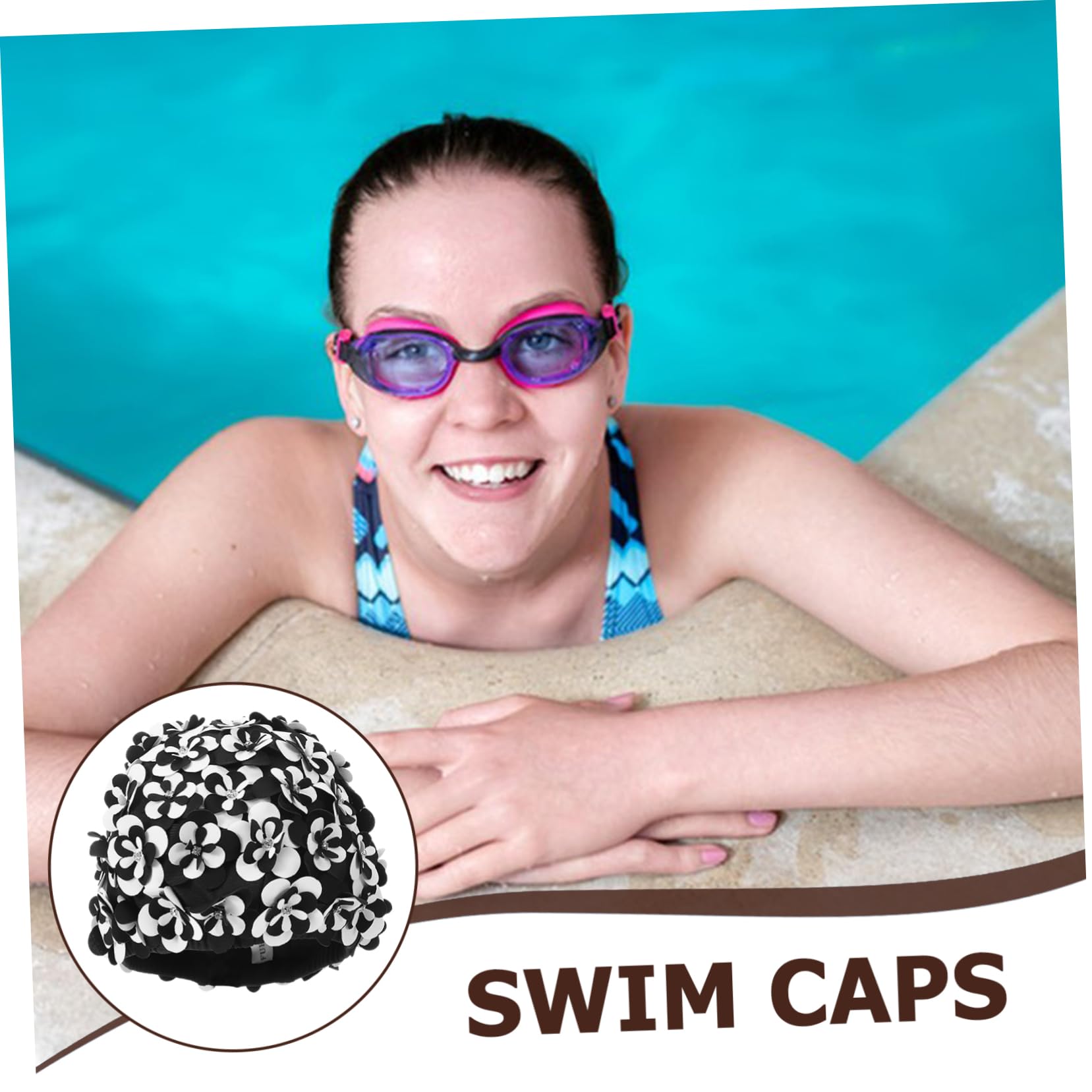 BESPORTBLE Gorro de natación Gorro de baño Impermeable Gorra de natación para Mujer Tapa Nadar Gorro de Piscina Gorros de Natacion para Mujer Gorras de natación de Verano Nylon Black