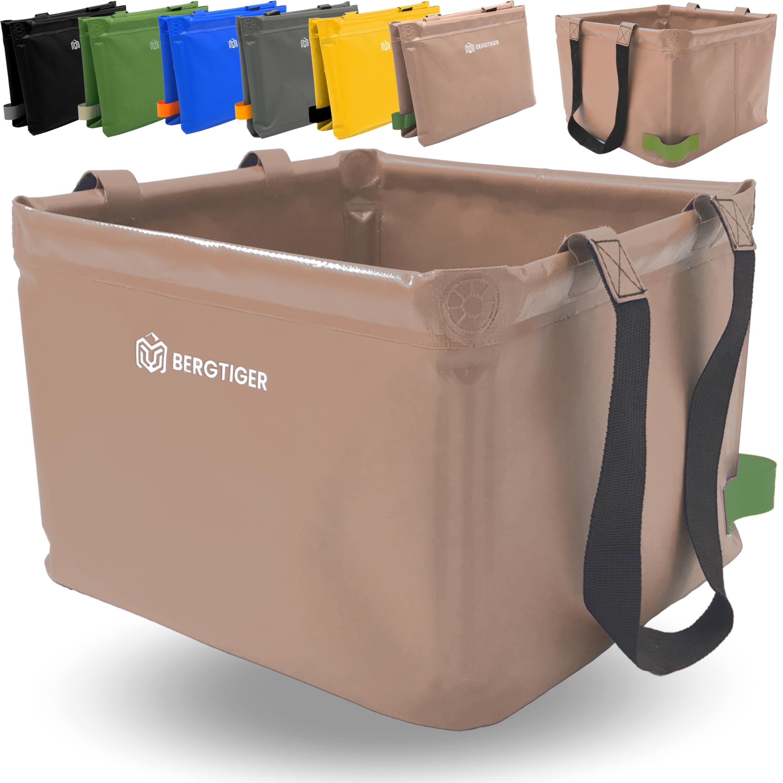 BERGTIGER® Faltschüssel Camping 18/22/26L mit EXTRA GRIFF I Faltbare Outdoor Spülschüssel & Spülwanne I Waschschüssel faltbar zum Abwaschen I robustes Camping Zubehör