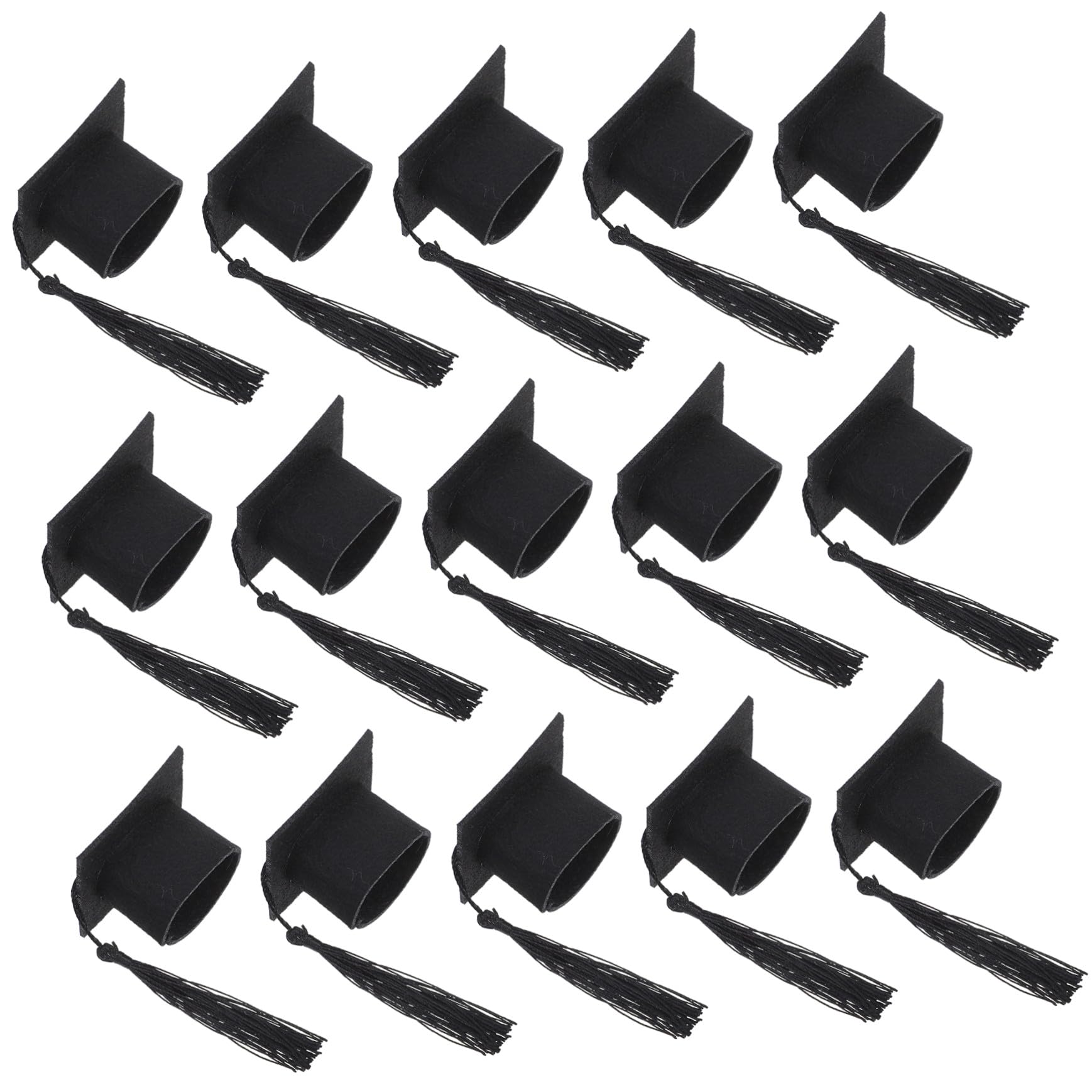 Mini Chapeaux de Graduation Toyvian | 20 Toppers Noirs avec Gland pour Bouteilles de Fête