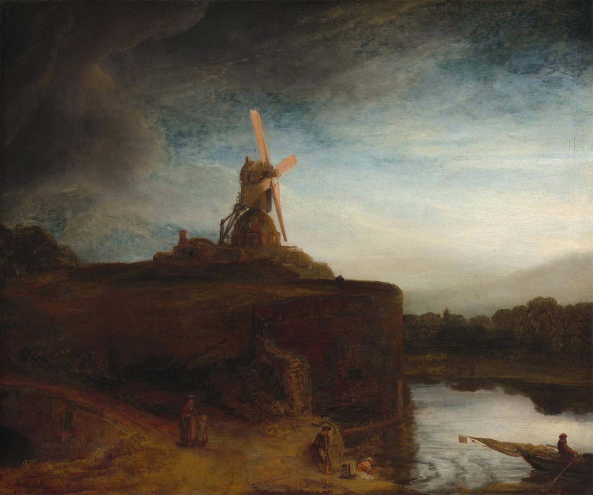 SERENDIPITP Retro Picture Poster Wall Art Pictures Painting The mill by Rembrandt van Rijn Wall Art Canvas Print for Wall Decor 60x90cm