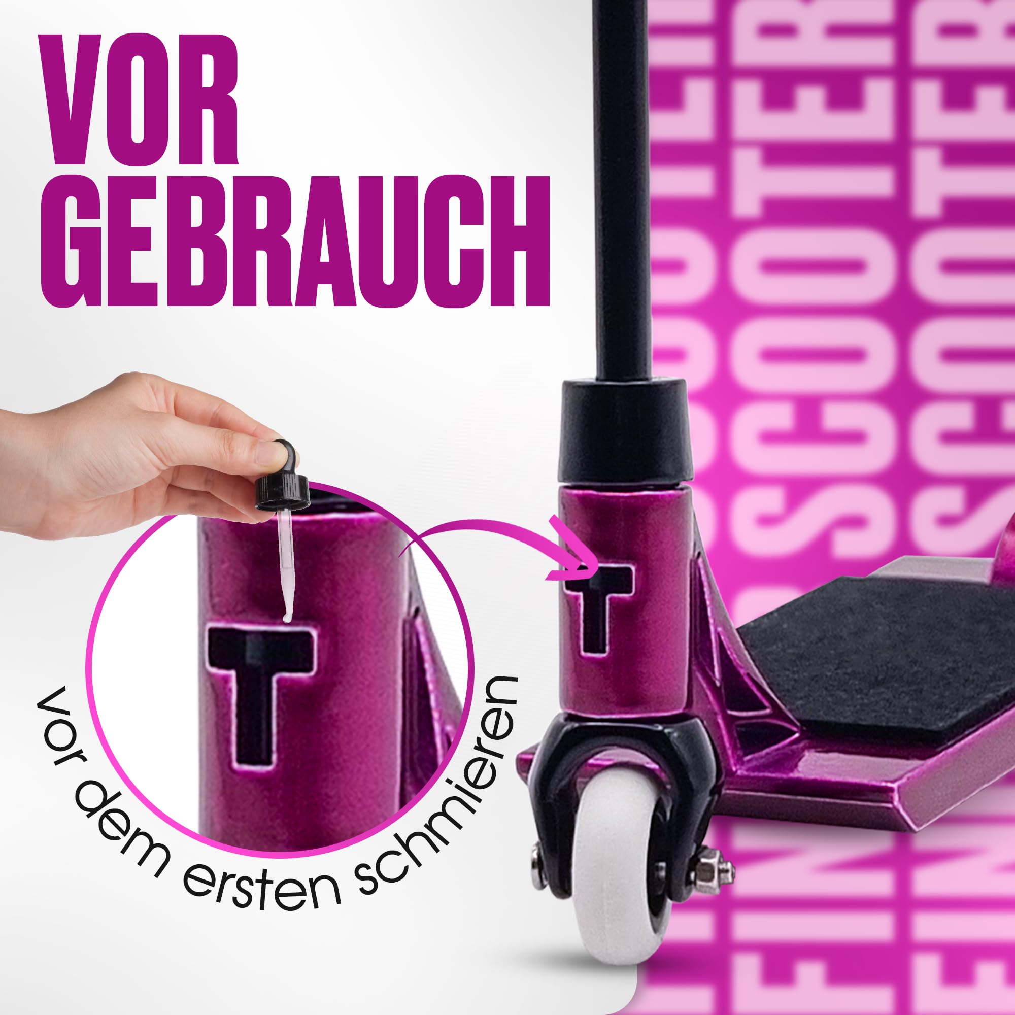 TAILWHIP Finger Scooter aus Metall – Mini Roller Spielzeug für Tricks, Fördert die Handmotorik – Kompatibel mit Tech Deck Fingerboard, Skatepark und Finger Bike BMX, Purple