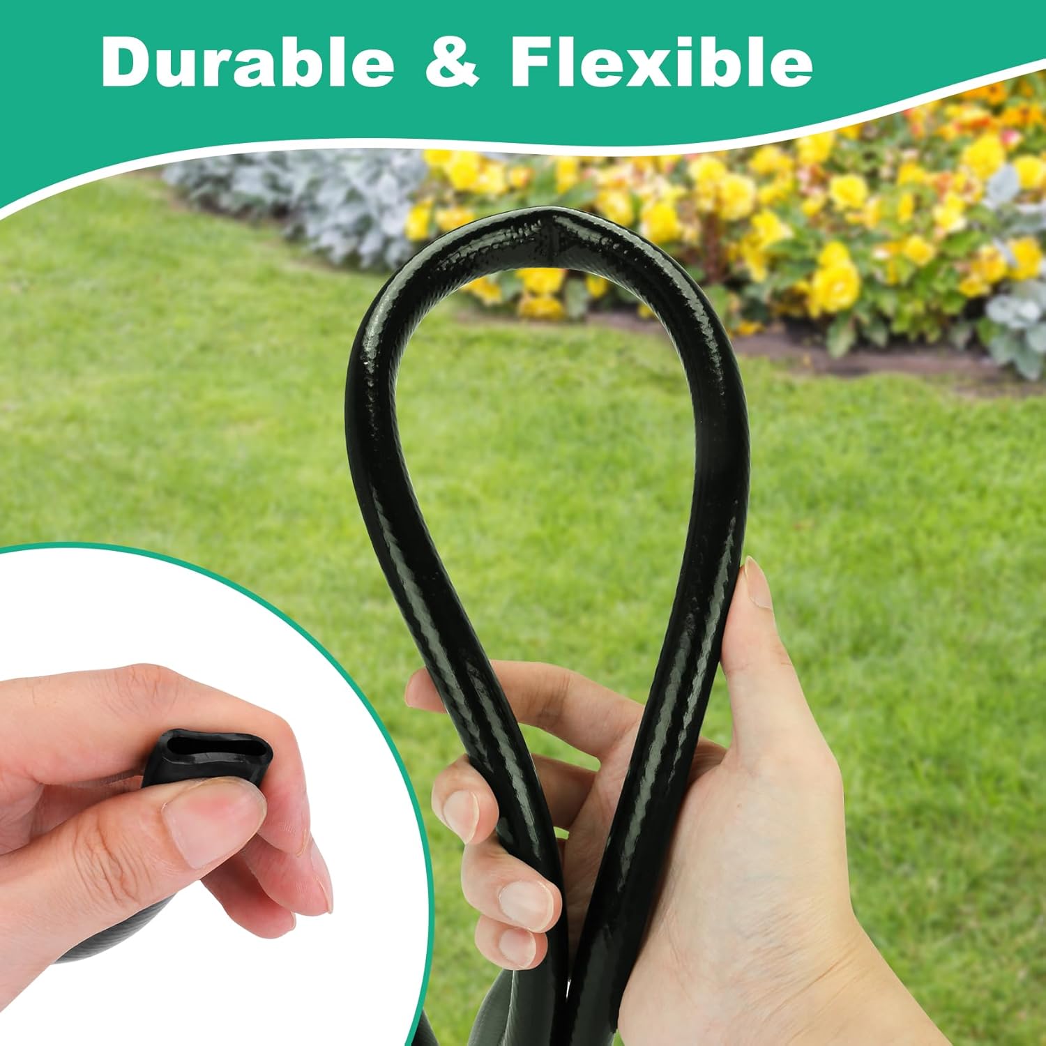 1/2 Inch Irrigation Tubing, 50 ft Polyethylene Irrigation Hose, Thick, Durable, and Flexible Drip Irrigation Tubing, Safe for Fish and Plants
