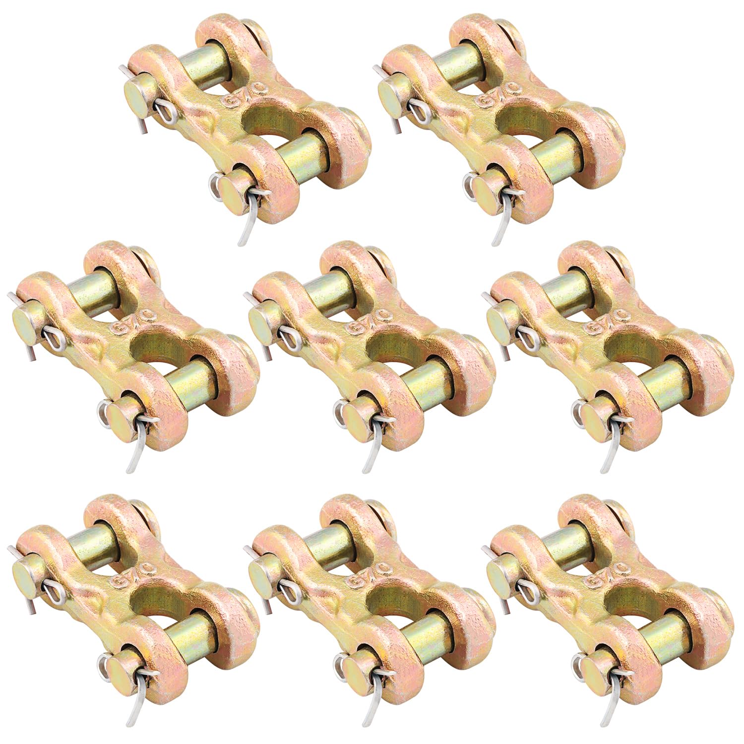 8 Pack 3/8 Double Clevis Link, Chain Repair Link Twin Clevis, Double clevi for Variety of Industries, Including Construction, Transportation, and