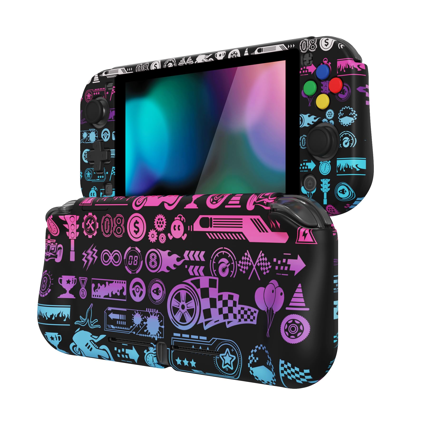 playvital ZealProtect Protective Case for Nintendo Switch Lite, Hard Shell Grip Cover for Nintendo Switch Lite w/Screen Protector & Thumb Grip Caps & Button Caps - Celestial Serpent's Embrace — view 14