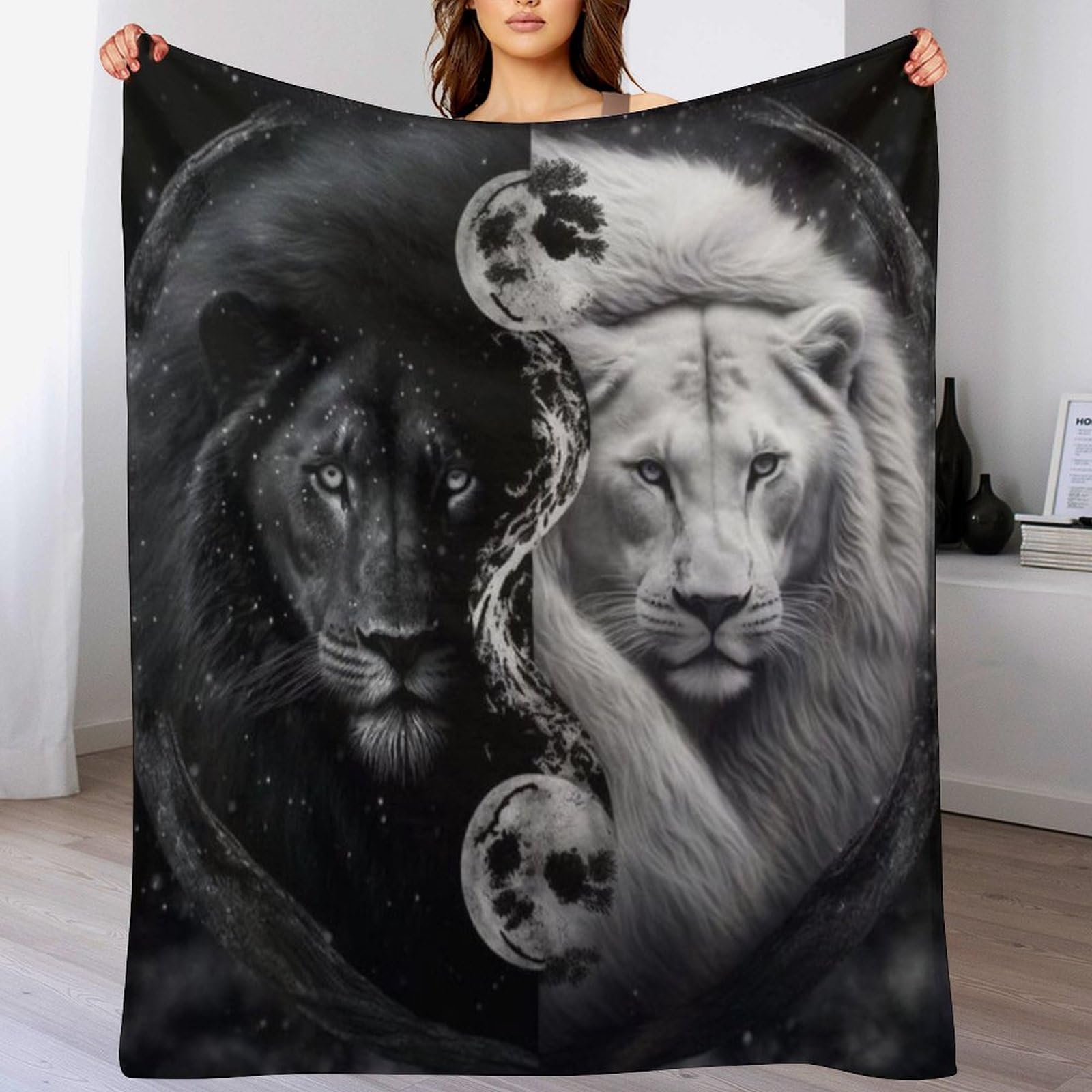 Couverture polaire lion pour des soirées cocooning chaleureuses