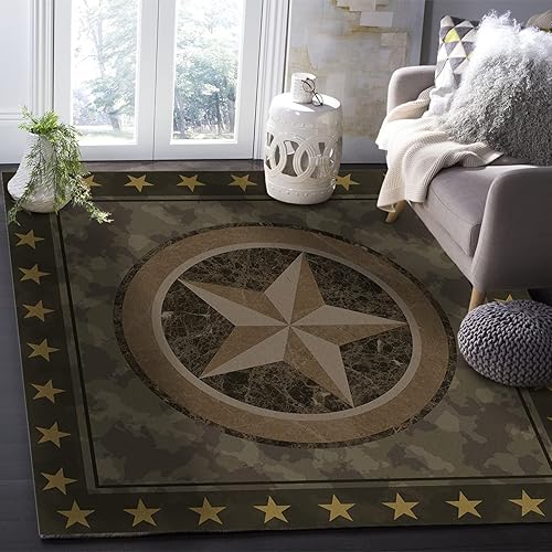 Miniatura 2 de Alfombras de área de estilo militar, pentagrama vintage para interiores, antideslizantes, lavables a máquina, transpirables, duraderas para