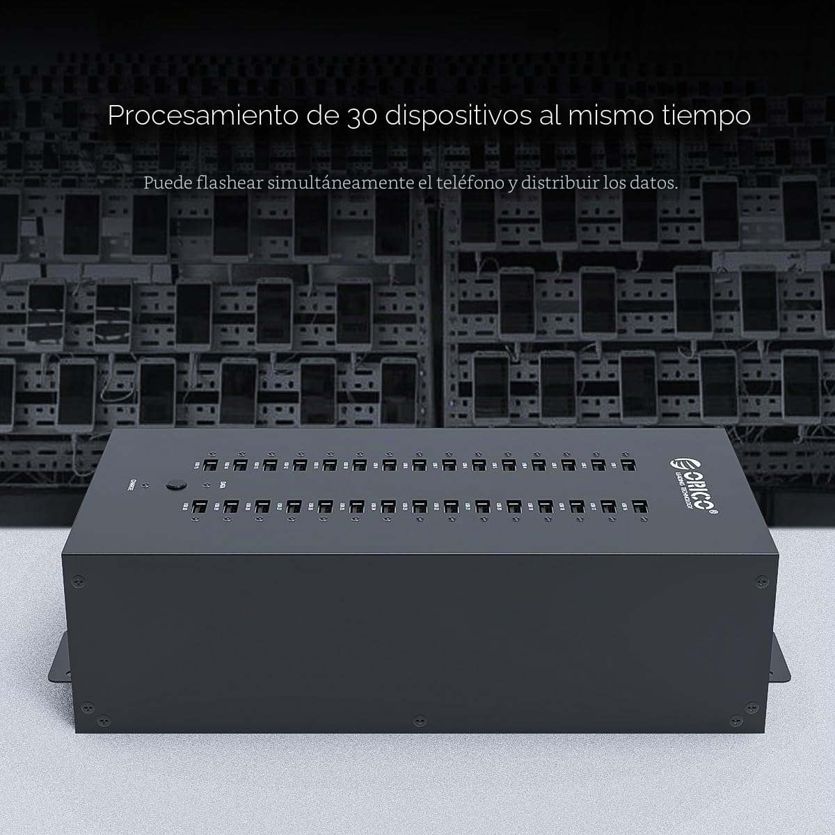 ORICO Industrial USB Hub, 30 Puertos montable 300W Powered USB 2.0 Hub Grado Industrial, la Caja Full Metal, de Alta Velocidad de Transferencia de Datos