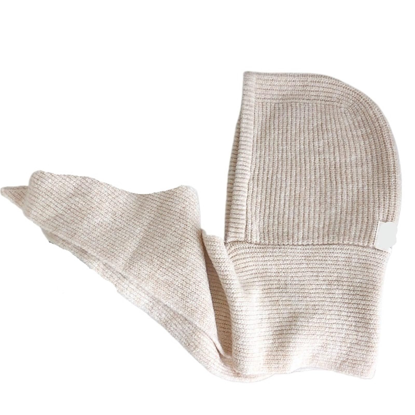 Gorro Bufanda Mujer Gorro de Lana de Punto for Hombre y Mujer, Ideal for el Invierno. Unisex, con Capucha, Cuello Alto y Bufanda for Esquiar en climas fríos.