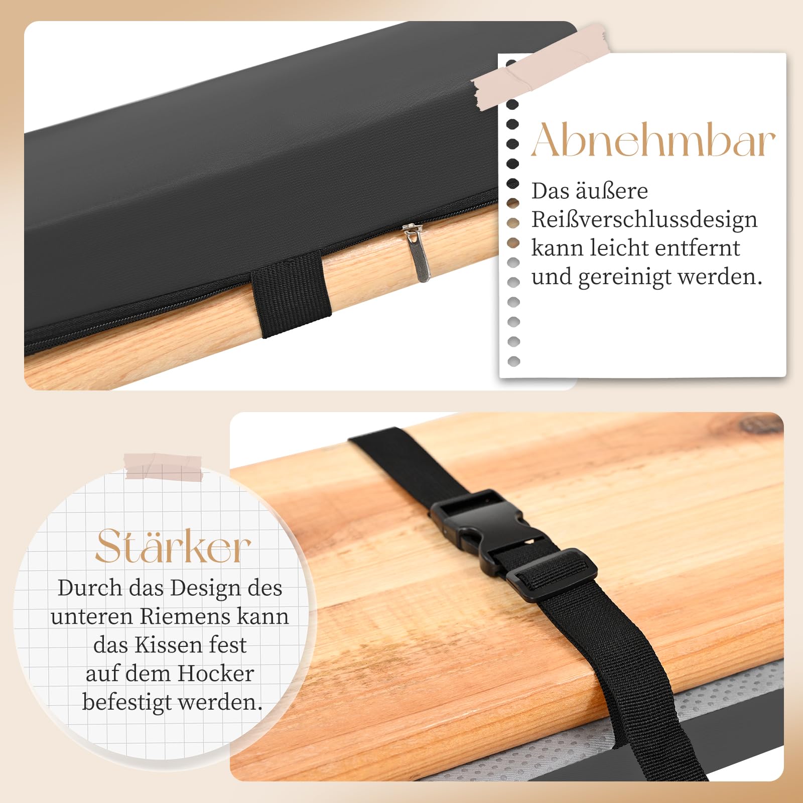 Teruntrue 4 Stück Bierbankauflagen, Bierbank Auflage 220x25x2cm bierzeltgarnitur Auflage, Waschbare bierbankauflagen für Biertisch & Party Festzeltgarnitur(Dunkelgrau)