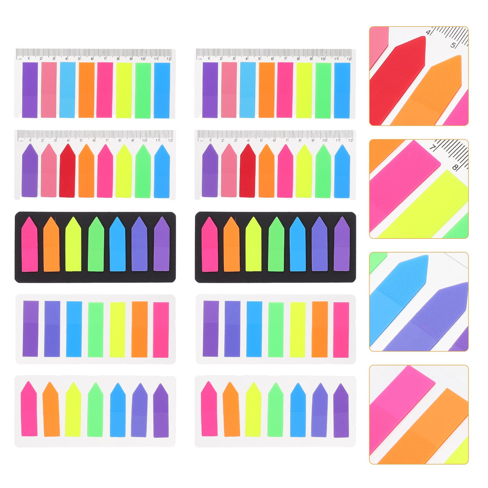 MAGICLULU 30sets Linguette Adesive Colorate Per Libri Segnapagina Fluorescenti Facili Da Usare e Portatili Per Annotazioni e Studio Materiale Resistente e Duraturo Confezione Pratica Per
