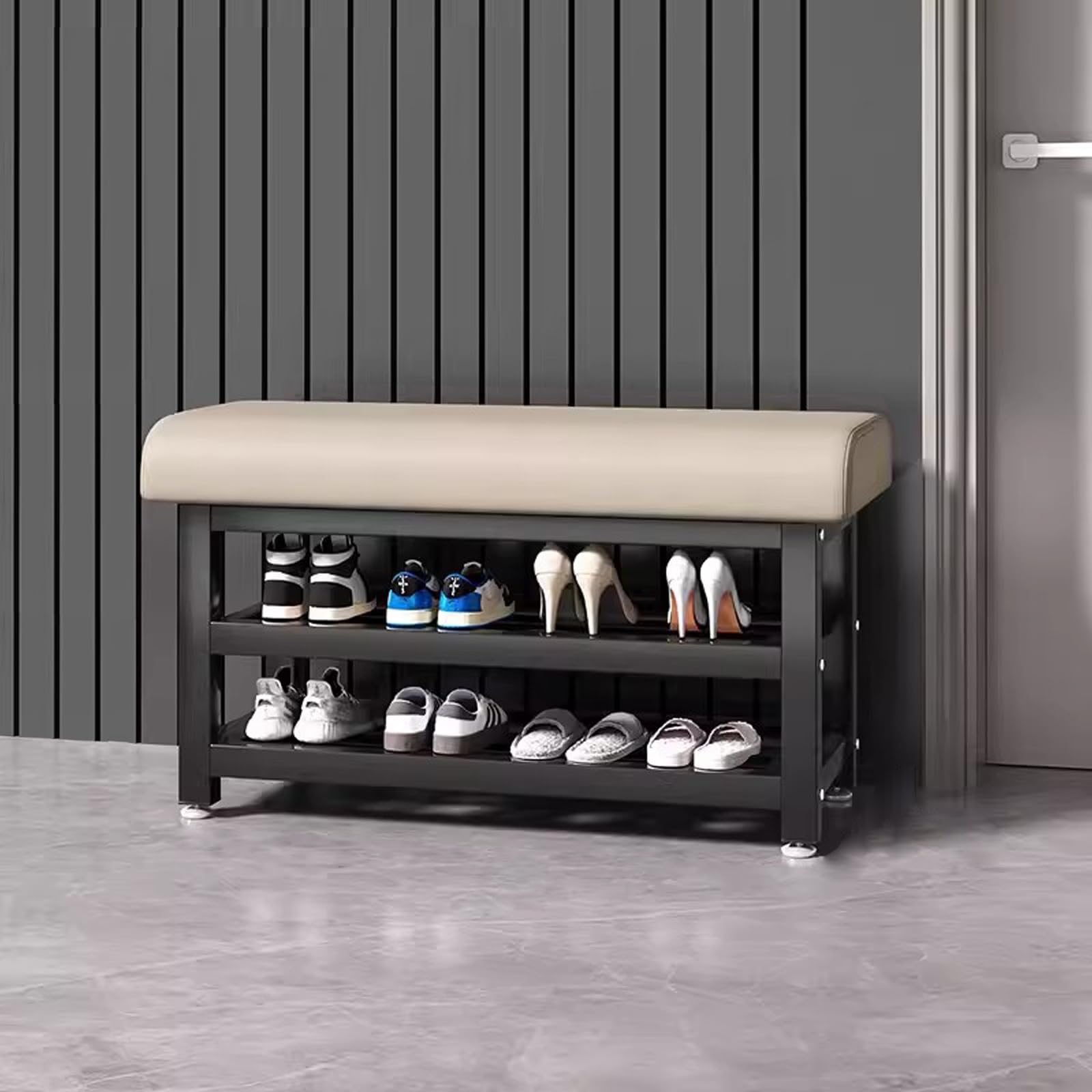 LWJSOCP Home Shoe Bench Entryway Shoe Storage Compact Shoe Rack with Container for Bedroom Living Room Balcony White 80cm/31.5in