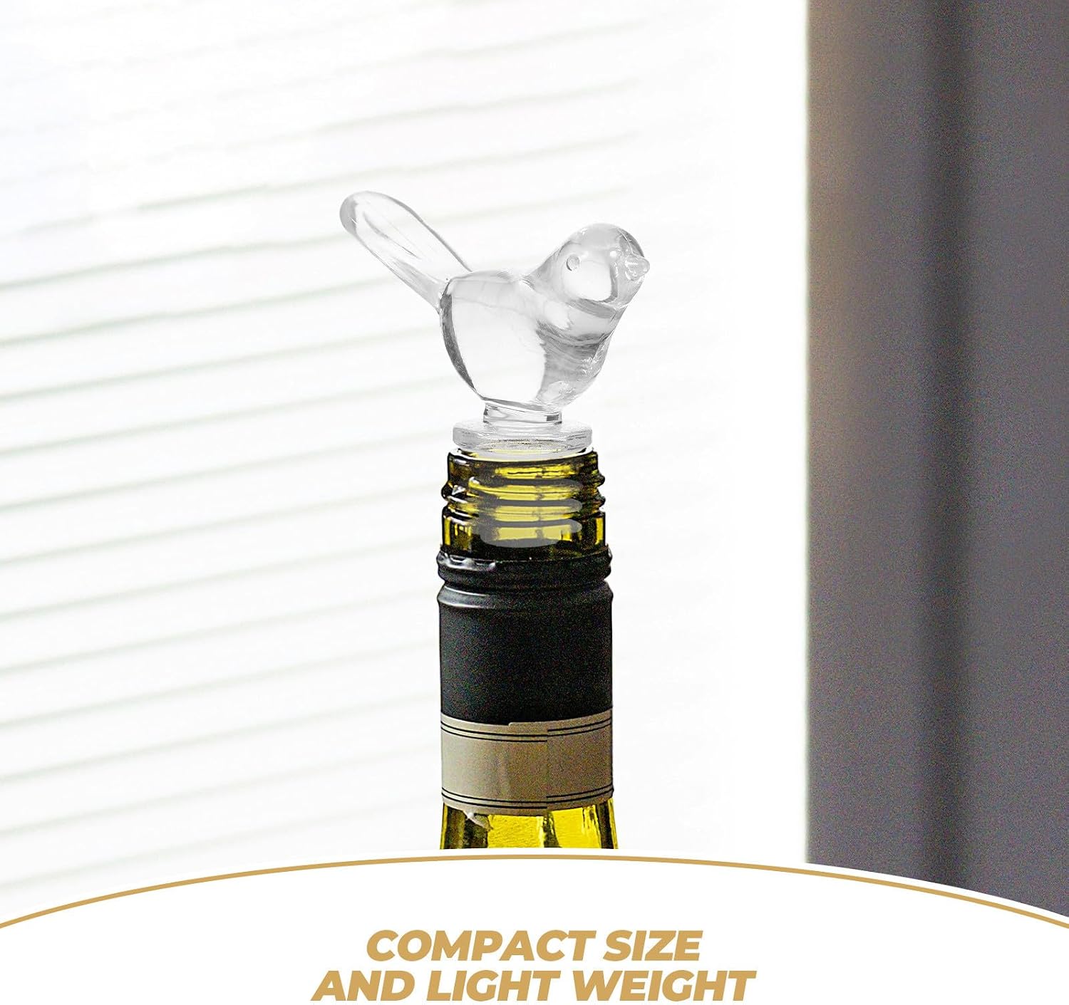 6pcs Decorative Wine Bottle Stoppers with Crystal Bird Design Airtight Silicone Seal Wine Lid Stoppers for Party Acrylic Animal Caps