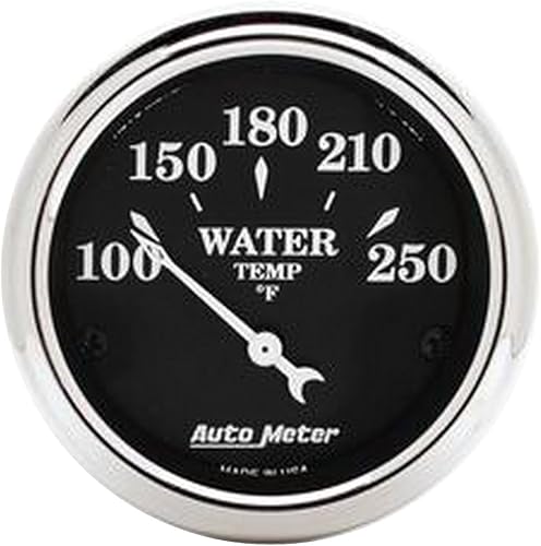 Auto Meter 1737 Old Tyme - Medidor de temperatura de agua negro