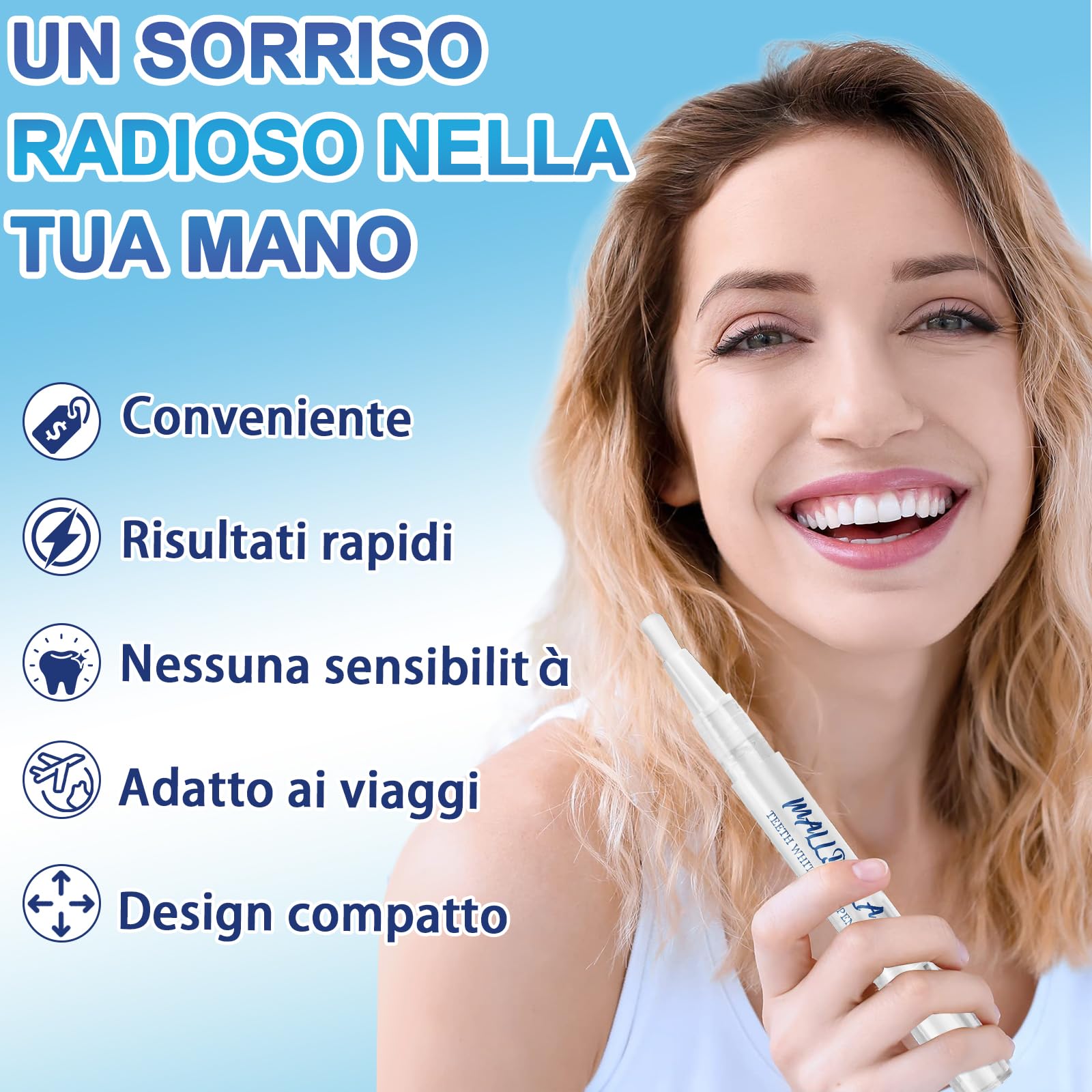 Penna sbiancante per denti (4 penne), gel sbiancante dentale professionale, set di penne sbiancanti per denti bianchi e brillanti, sbiancanti denti istantanei che eliminano le macchie