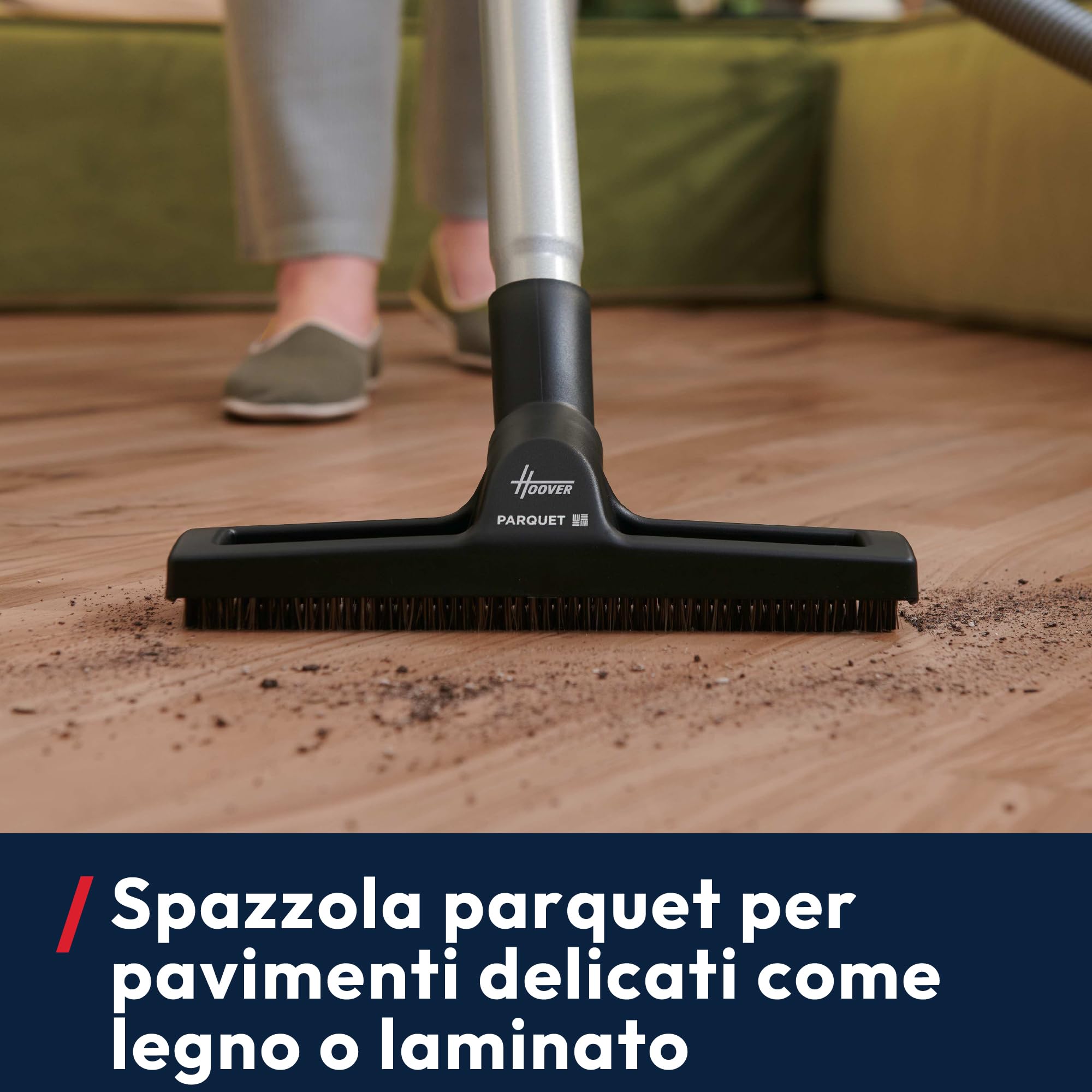 Hoover Aspirapolvere a traino senza sacco potente e compatto HP1 per tappeti, pavimenti duri e delicati, Leggero e con filo, Contenitore 2L, Spazzola Parquet, Raggio d'azione 7,5 m [HPZ107HM]